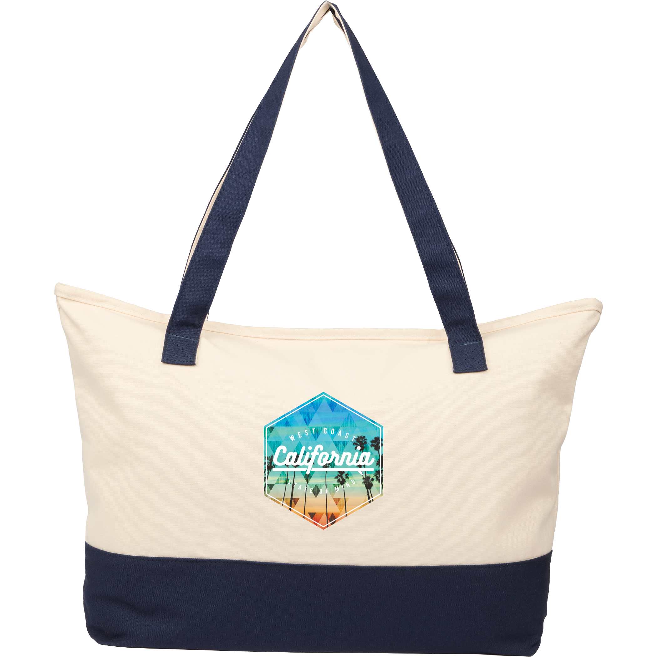 Picture of Color Accent Zippered Cotton Tote