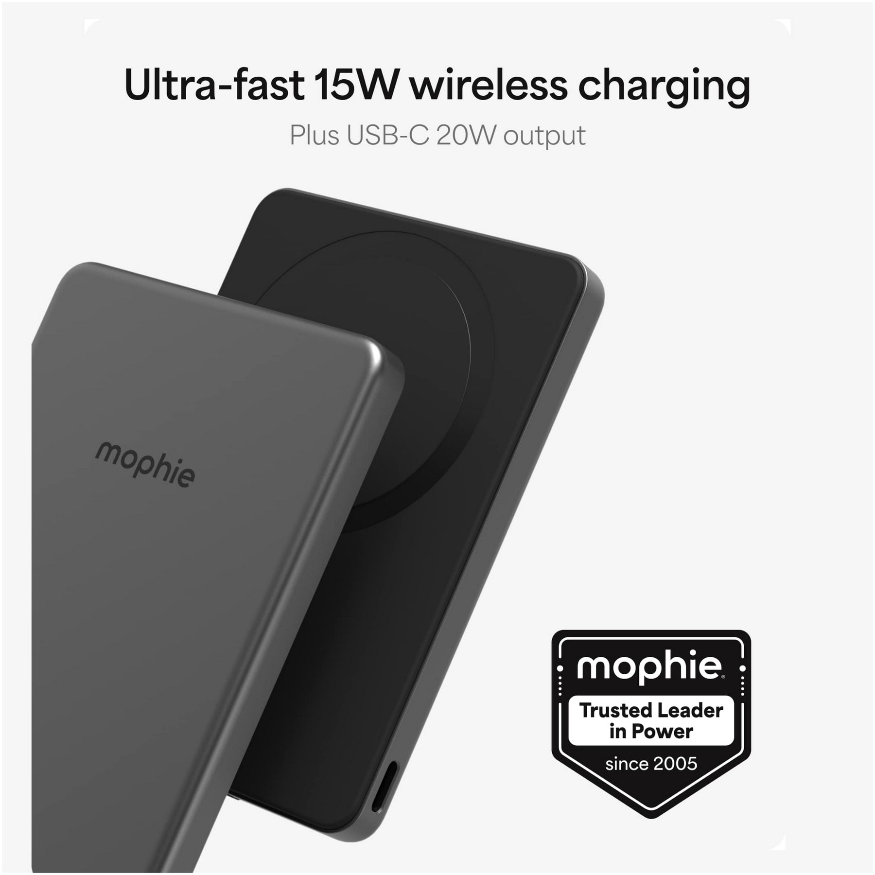 Picture of mophie Slim 5,000 mAh Qi 2 Wireless Power Bank