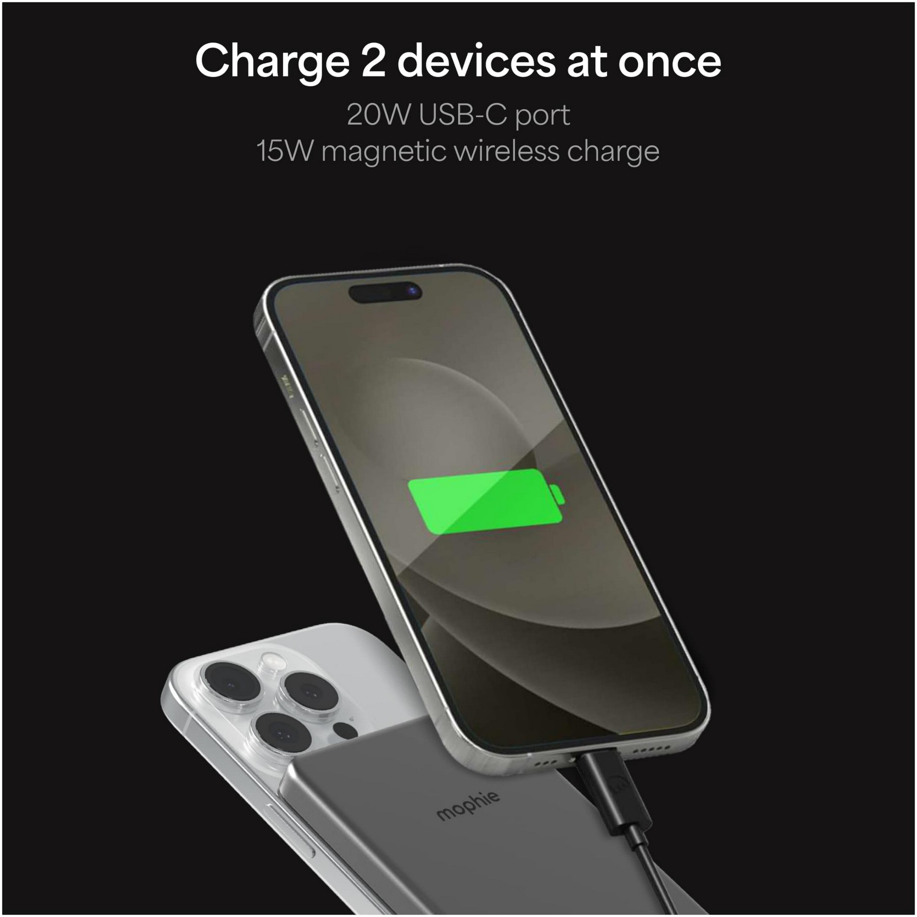 Picture of mophie Slim 5,000 mAh Qi 2 Wireless Power Bank