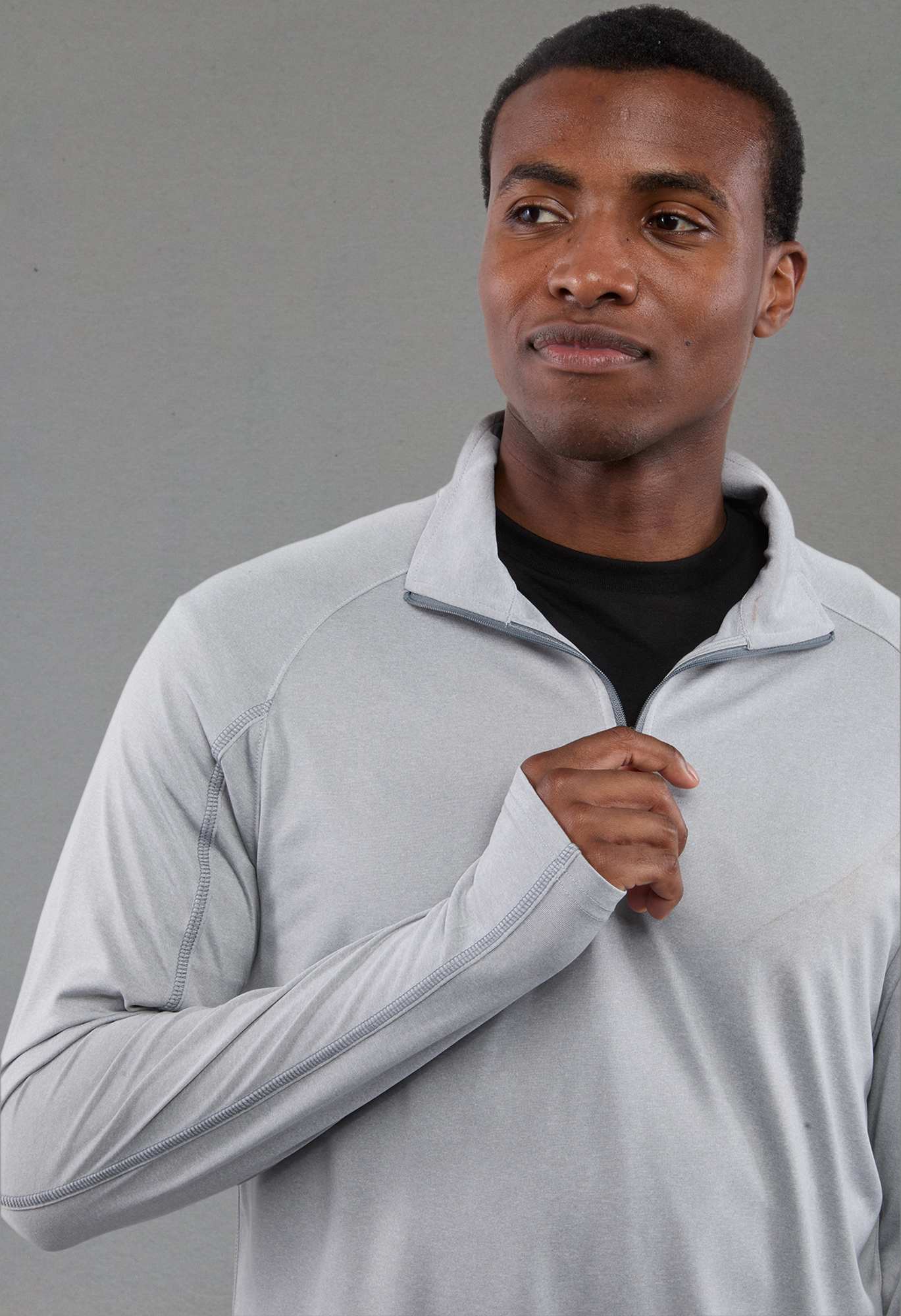 Picture of Men's TAZA Performance Knit Quarter Zip with Thumb Holes