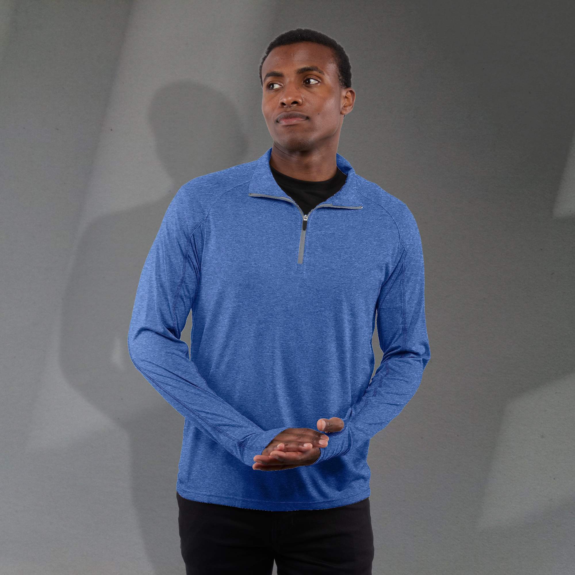 Picture of Men's TAZA Performance Knit Quarter Zip with Thumb Holes
