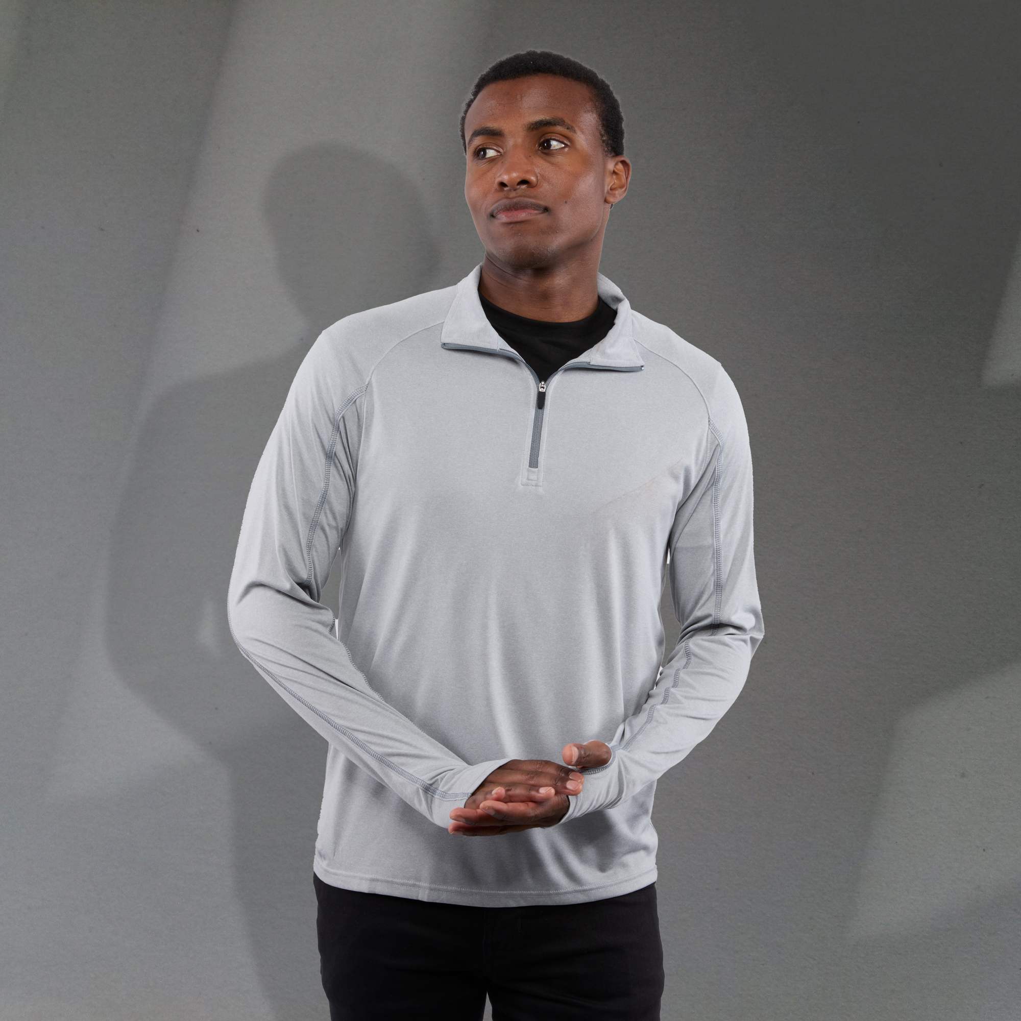 Picture of Men's TAZA Performance Knit Quarter Zip with Thumb Holes
