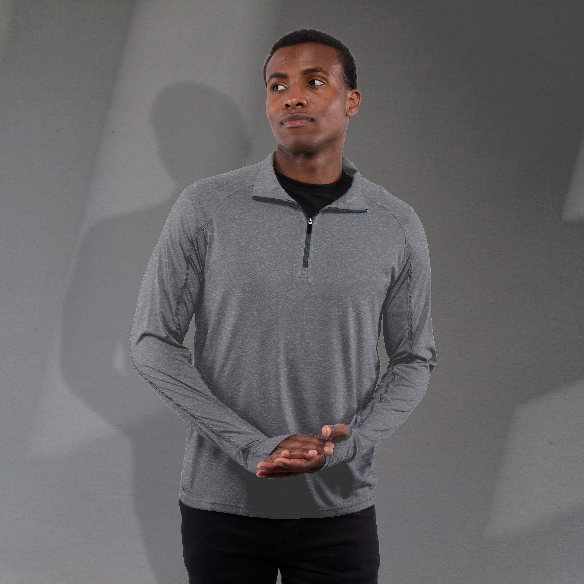 Picture of Men's TAZA Performance Knit Quarter Zip with Thumb Holes
