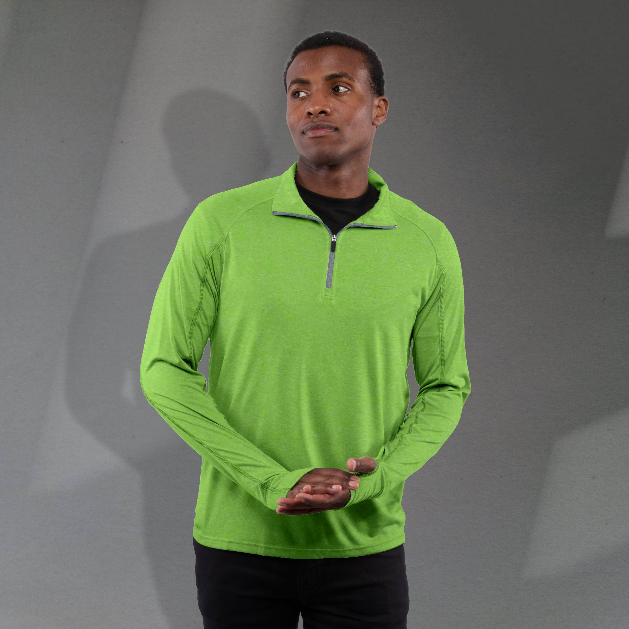 Picture of Men's TAZA Performance Knit Quarter Zip with Thumb Holes