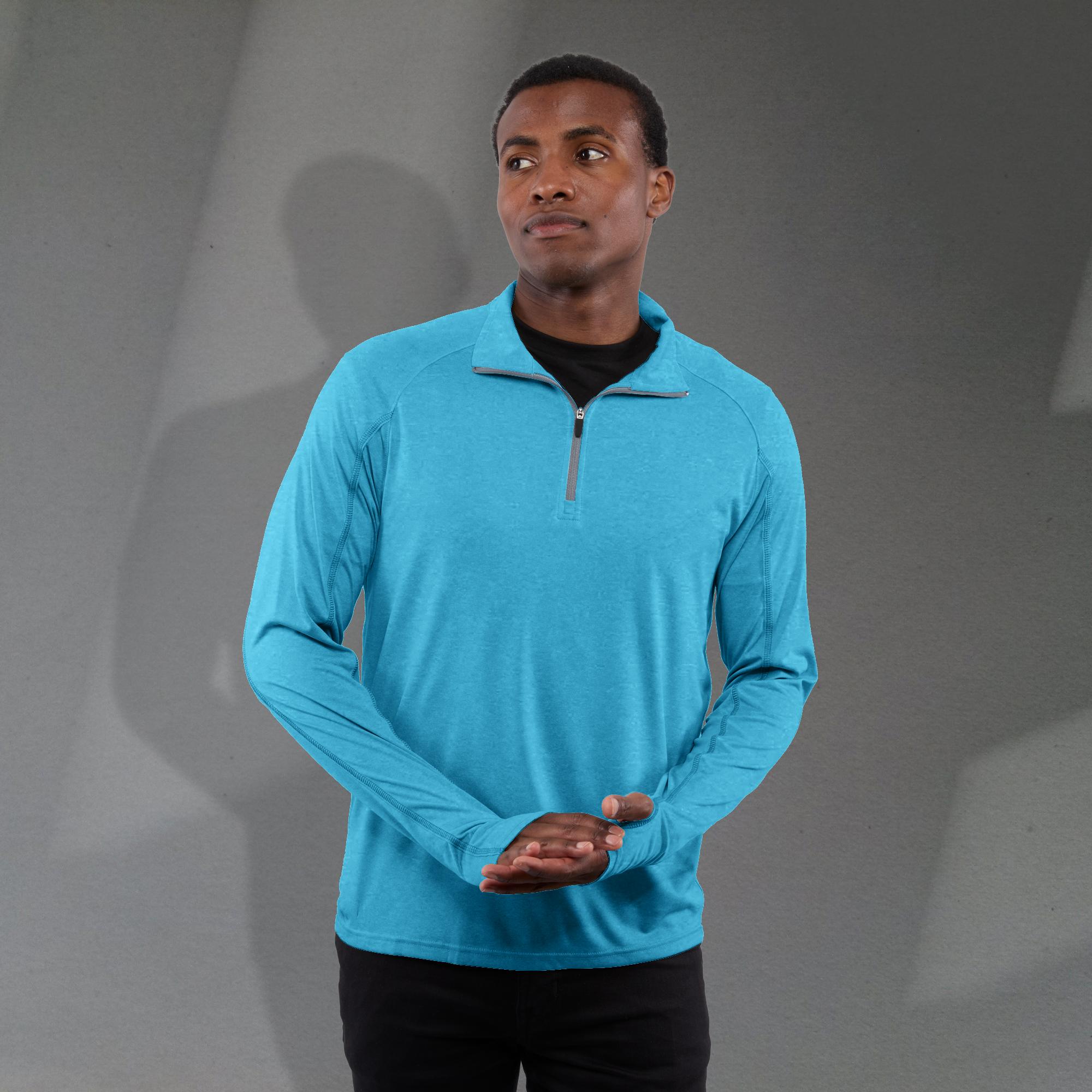 Picture of Men's TAZA Performance Knit Quarter Zip with Thumb Holes