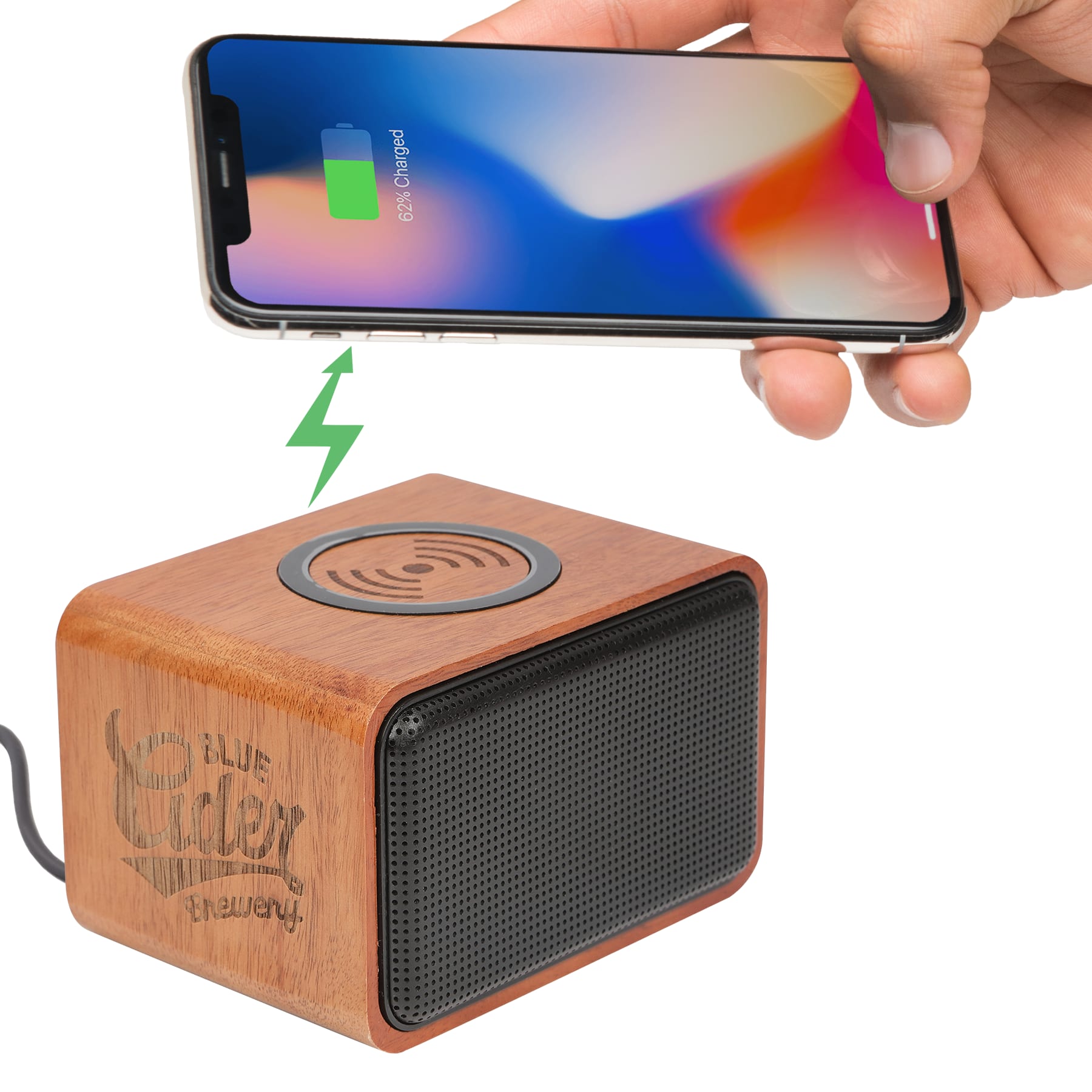 Picture of Wood Bluetooth Speaker with Wireless Charging Pad