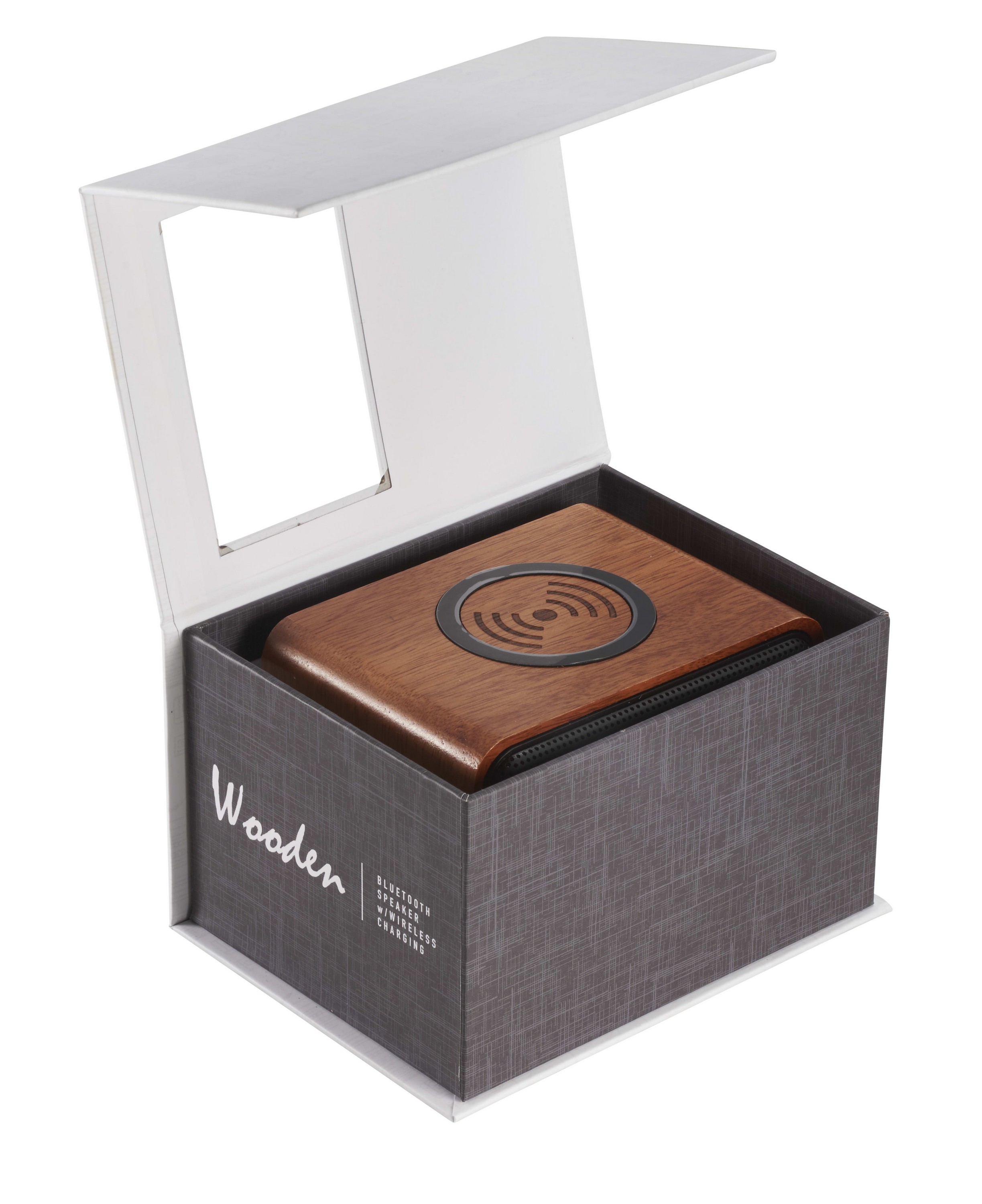 Picture of Wood Bluetooth Speaker with Wireless Charging Pad