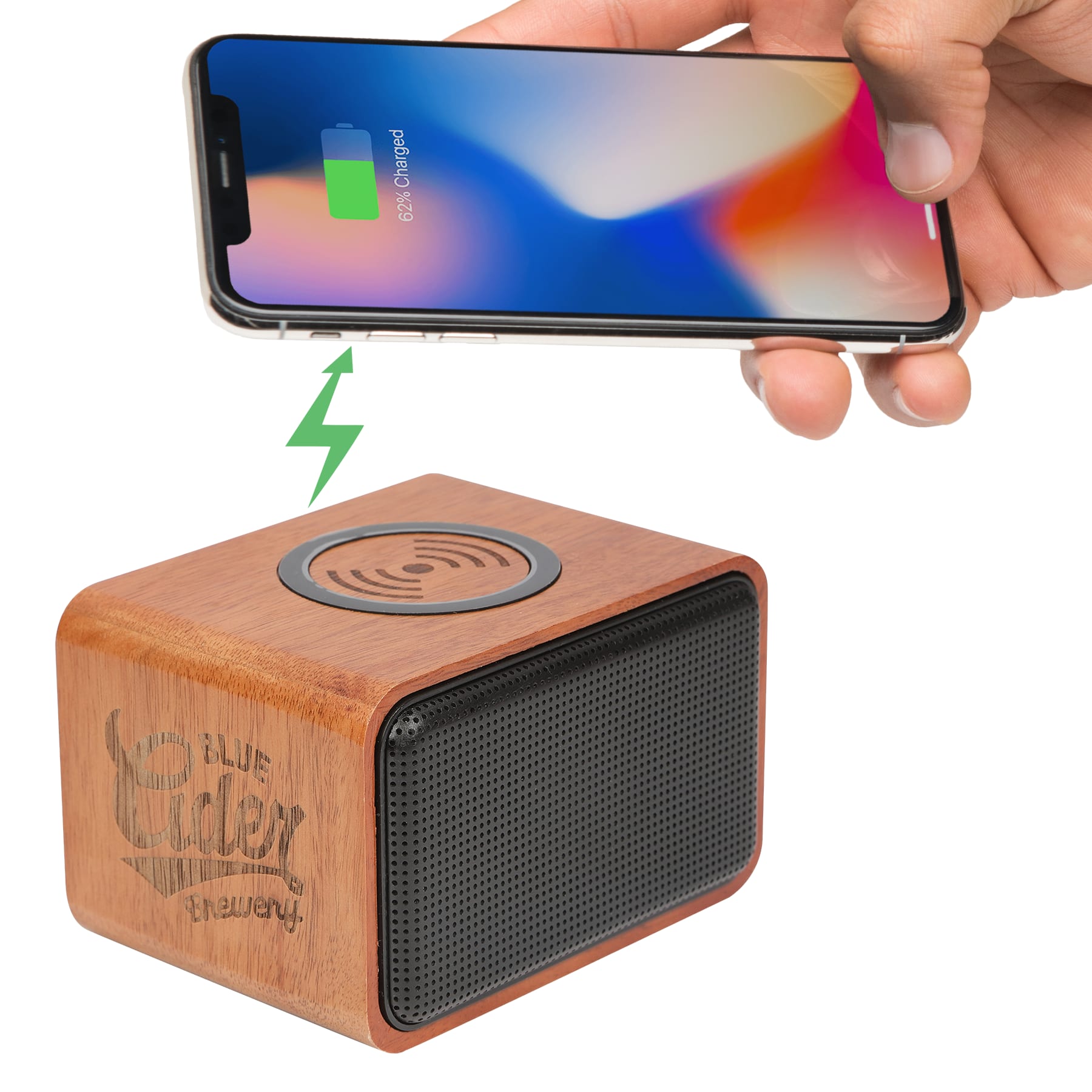 Picture of Wood Bluetooth Speaker with Wireless Charging Pad