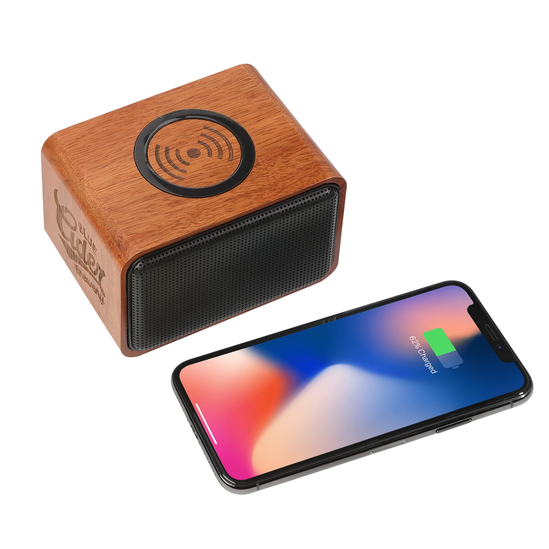 Picture of Wood Bluetooth Speaker with Wireless Charging Pad