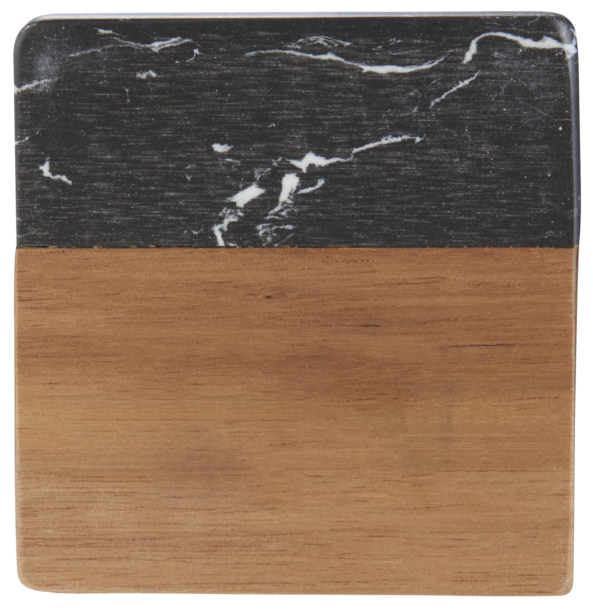 Picture of Black Marble and Wood Coaster Set