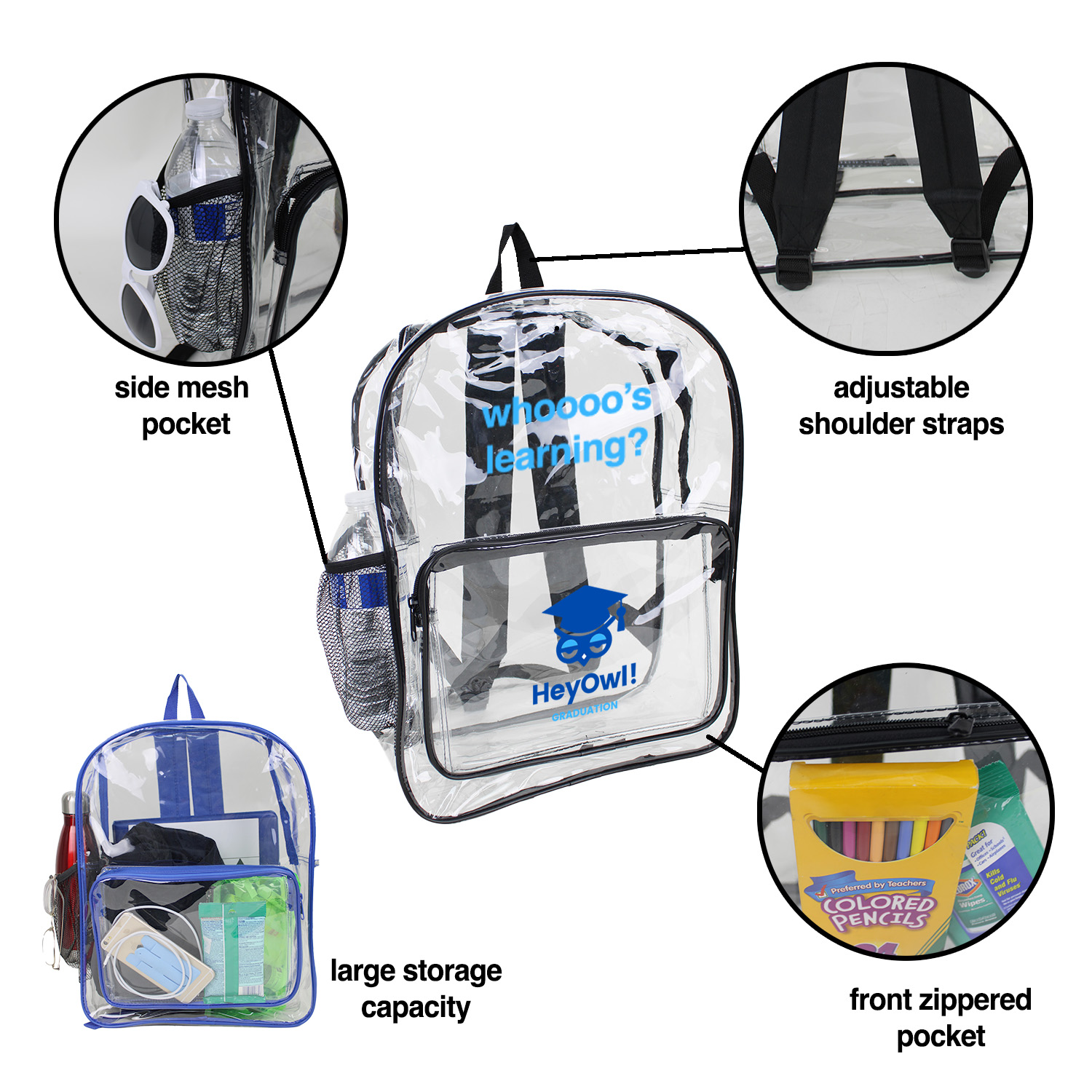 Picture of 17" Heavy Duty Clear Security Backpack
