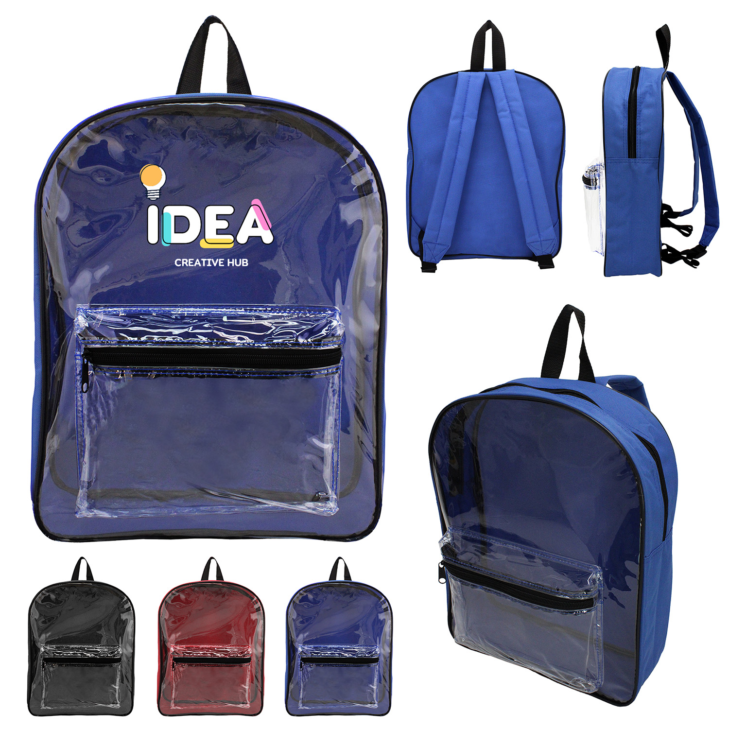 Picture of Clear PVC Backpack w/ Colored Back