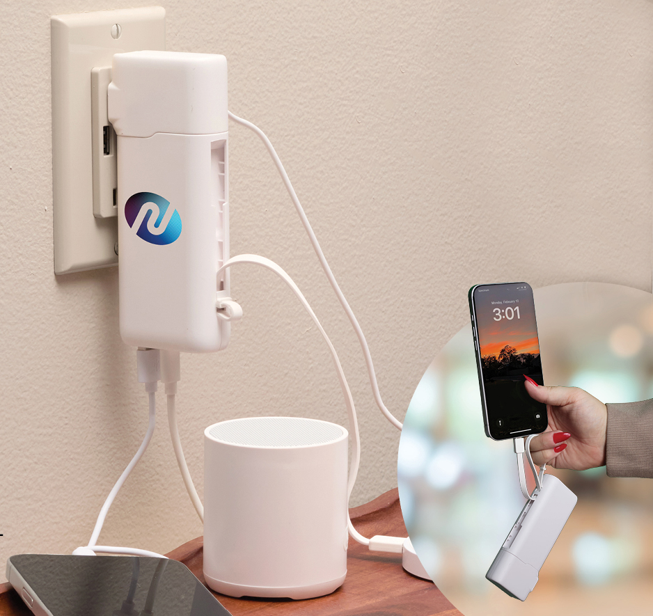 Picture of UL Listed 10,000 mAh 20W PD Power Bank with AC Plug