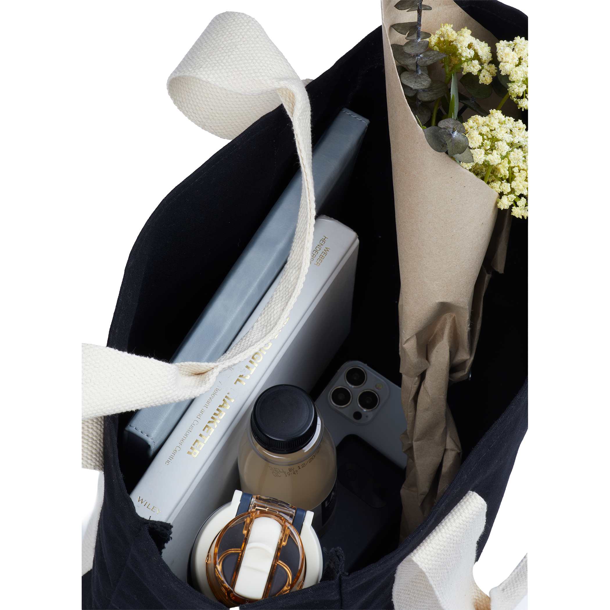 Picture of Black Cotton Tote w/ Cotton Handles