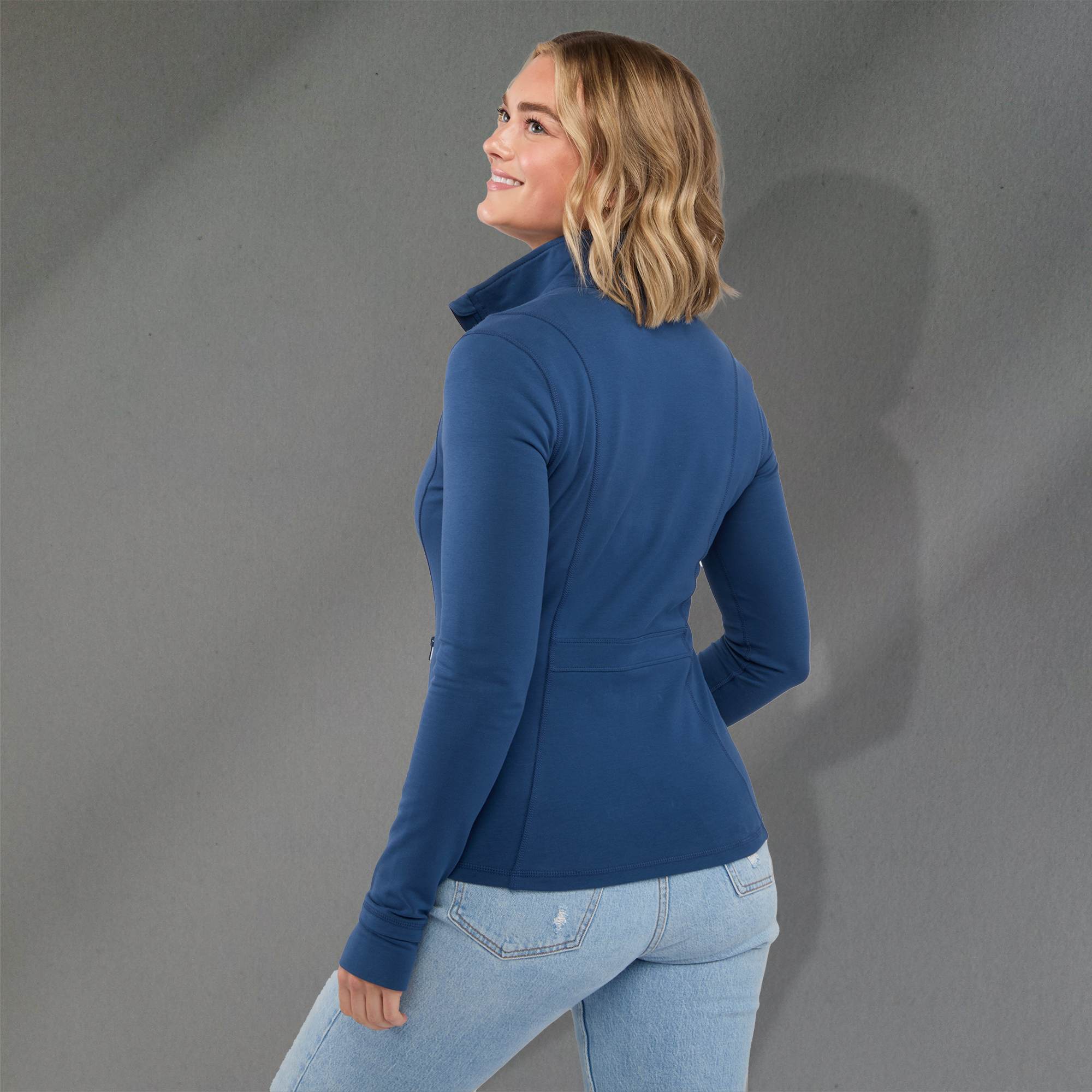 Picture of Women's LYON Eco Stretch Knit Full Zip Jacket with Thumb Holes