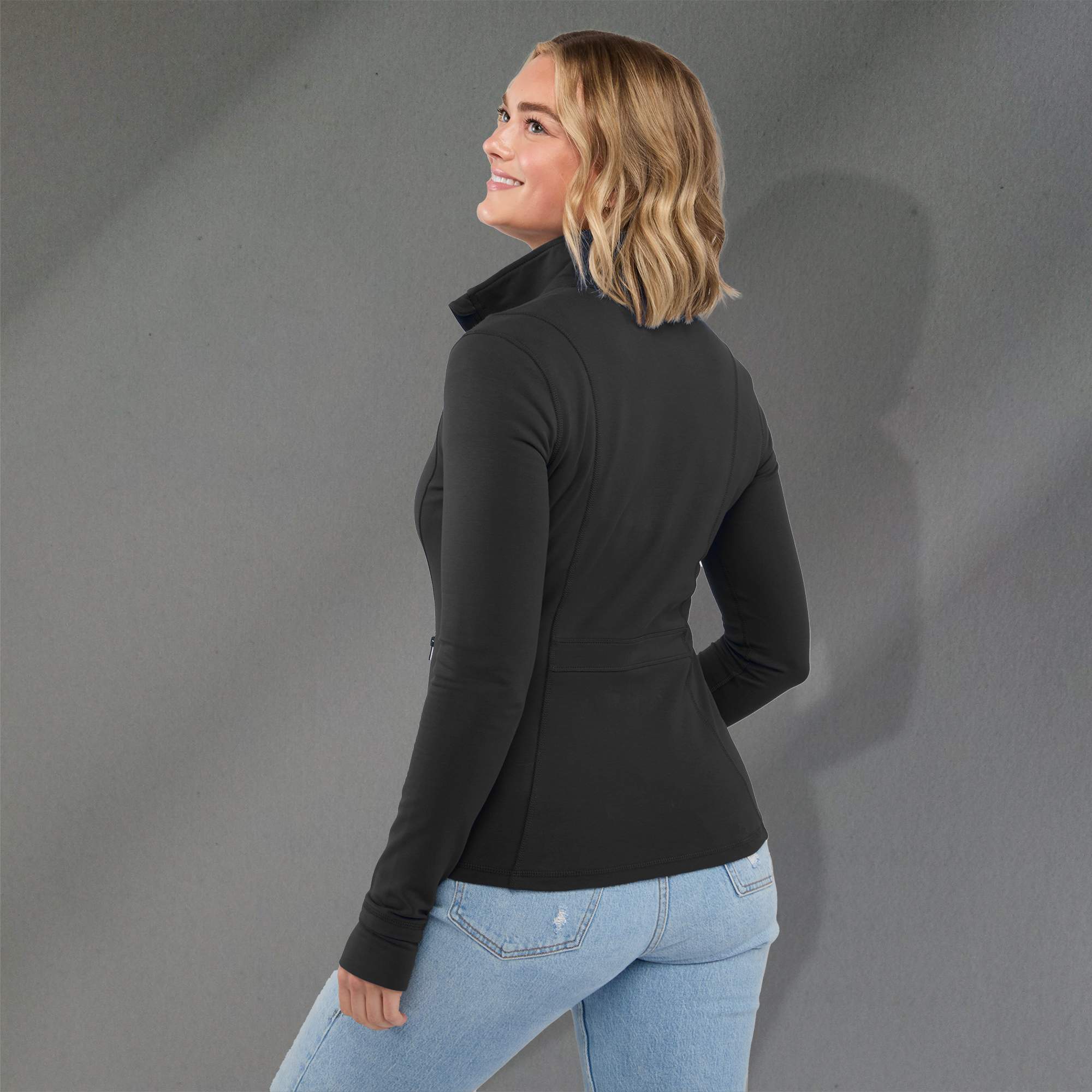 Picture of Women's LYON Eco Stretch Knit Full Zip Jacket with Thumb Holes