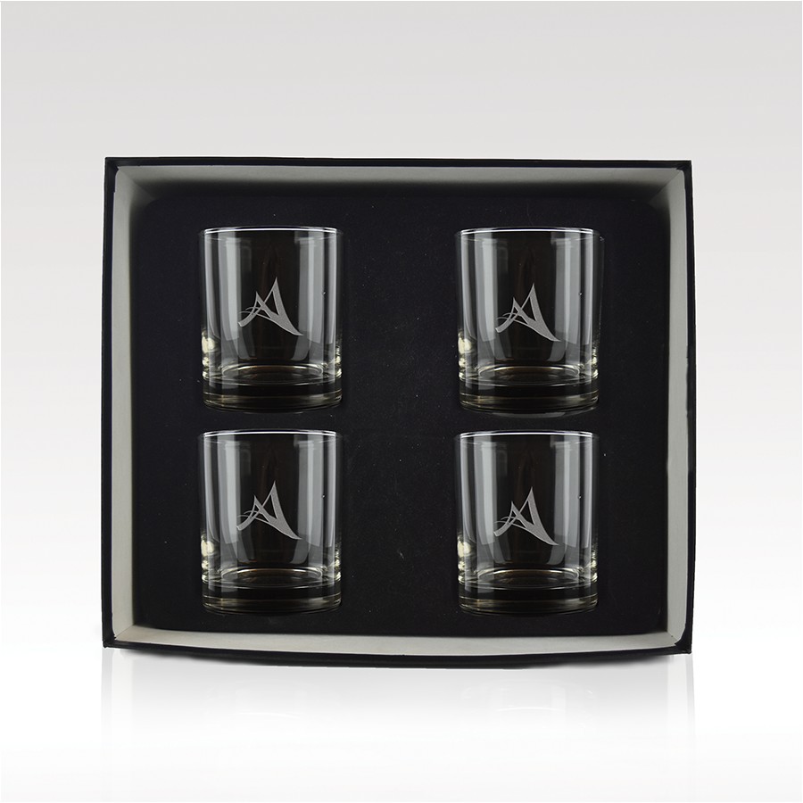 Picture of Etched 11oz Old Fashioned Glass Set 4