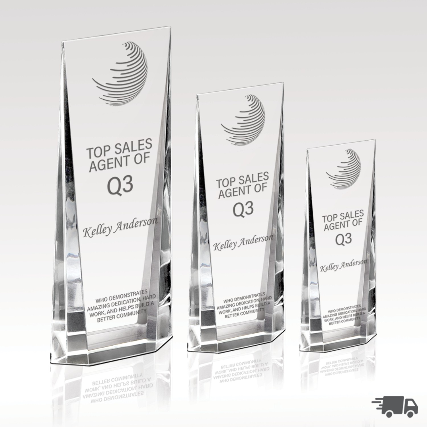 Picture of Crystal Award 8" Radiant Glow