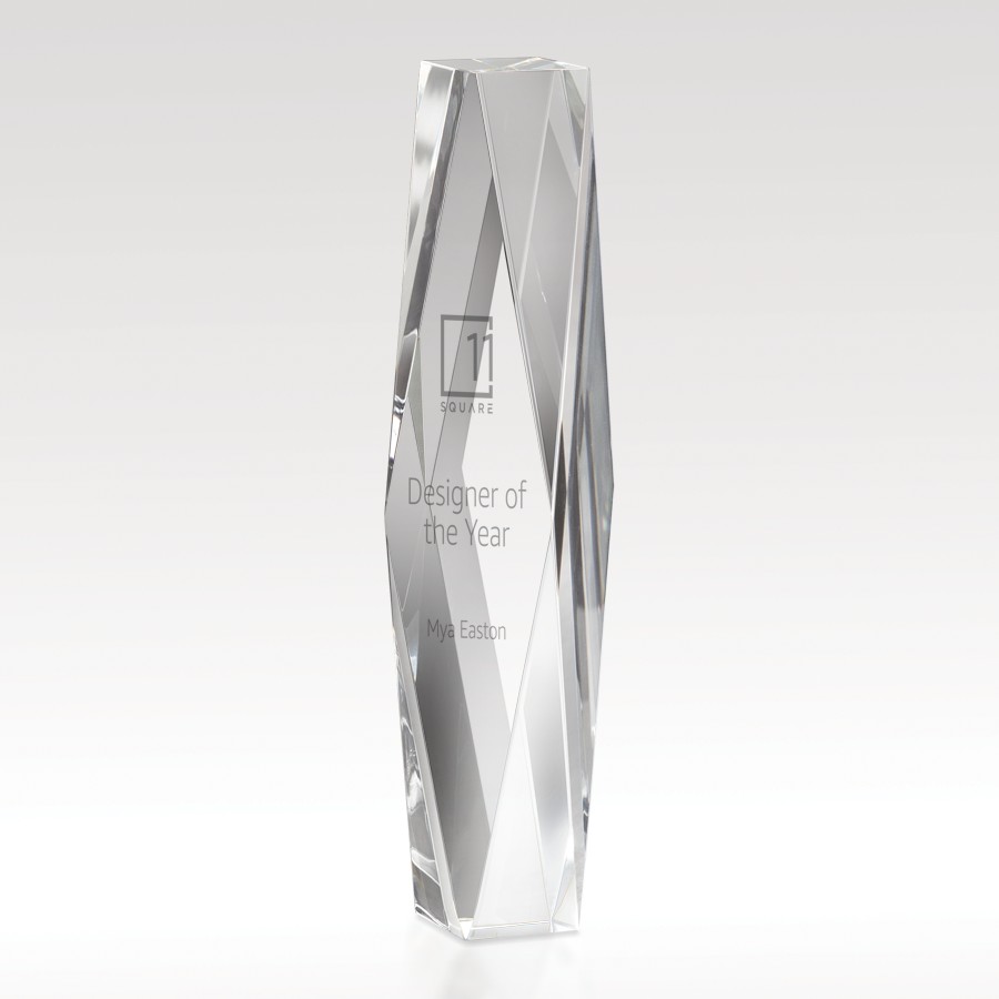 Picture of Diamond Cut Crystal Tower 12"
