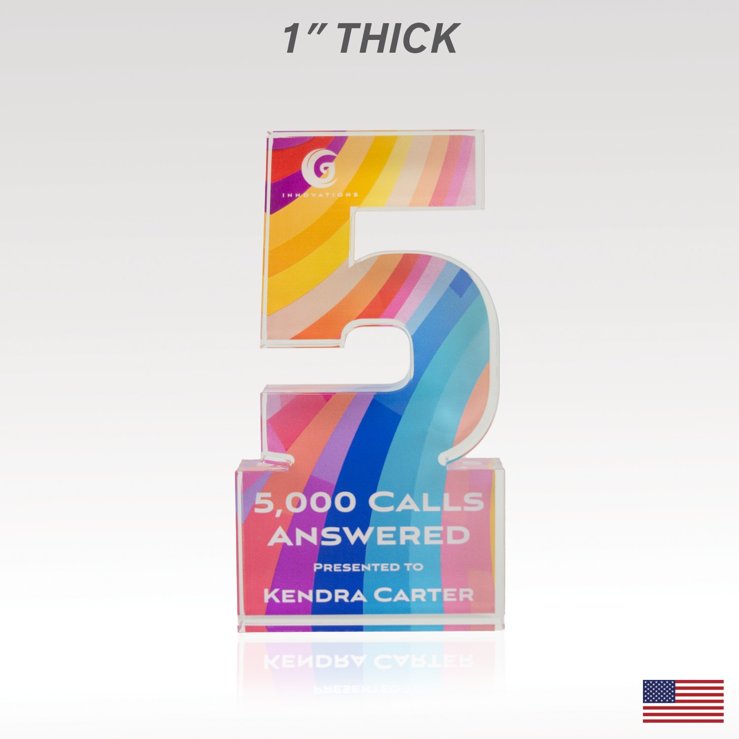 Picture of 1" USA-Made Acrylic Numerals Style 5 – Plus Series
