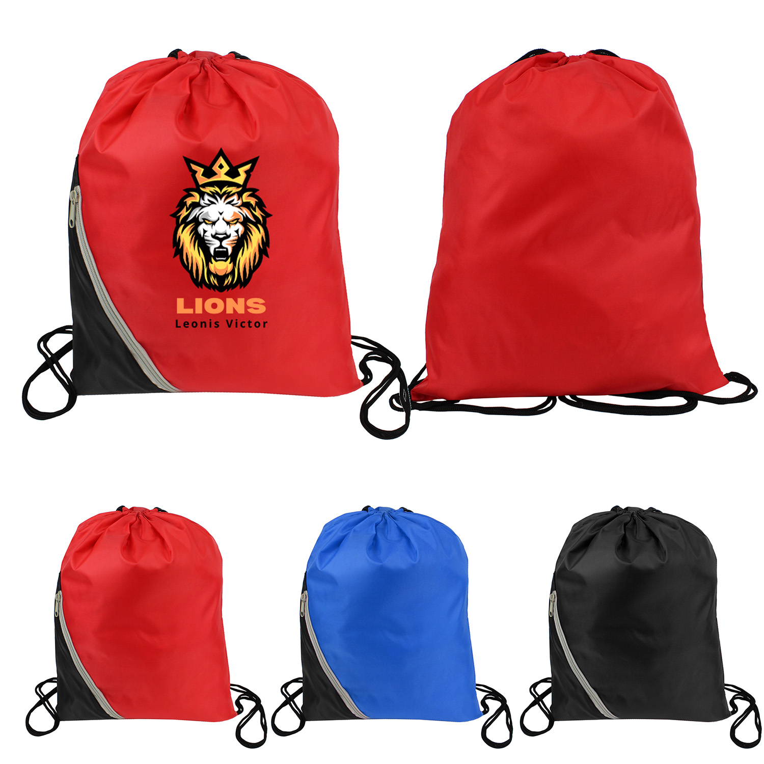 Picture of Zipper Pocket Drawstring Backpack