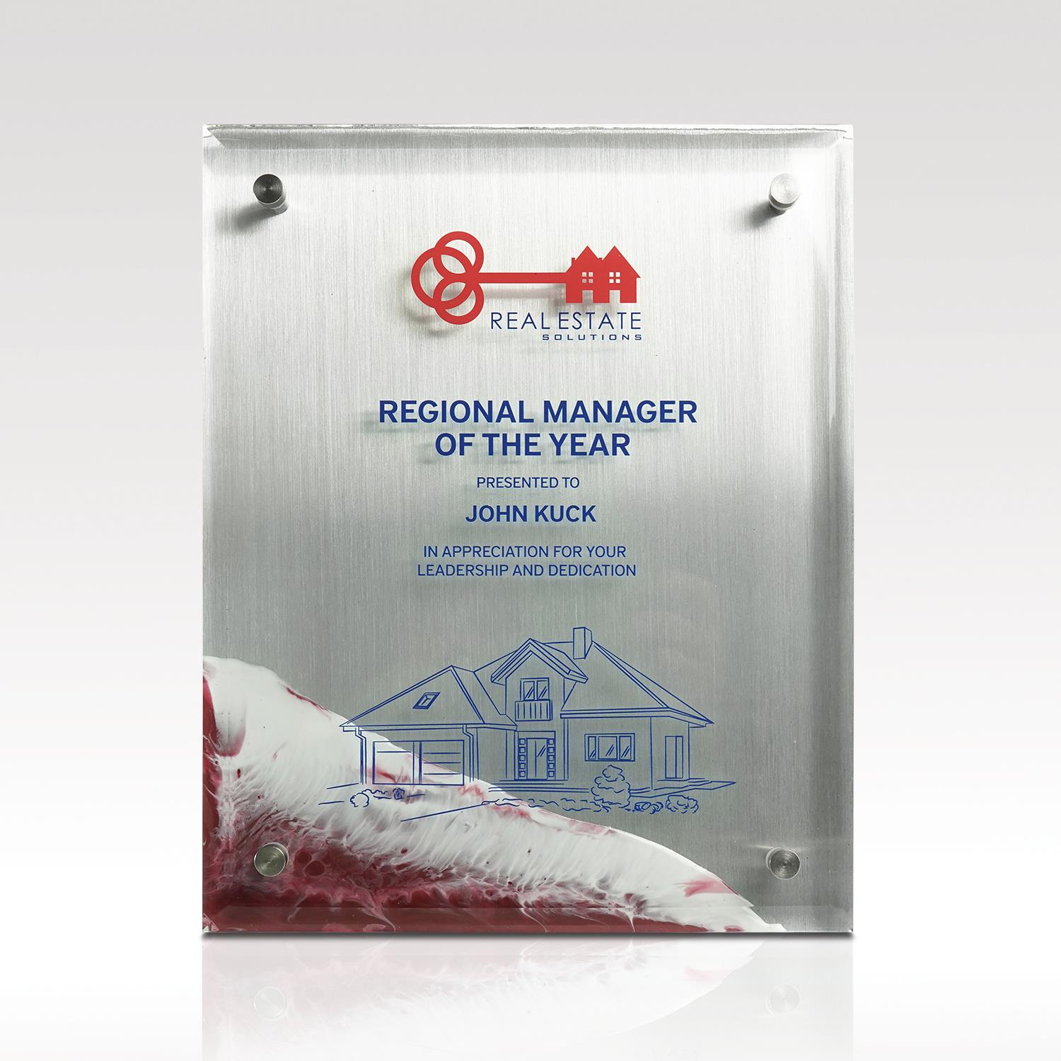 Picture of Red Acrylic Plaque 7x9 Rising Edge