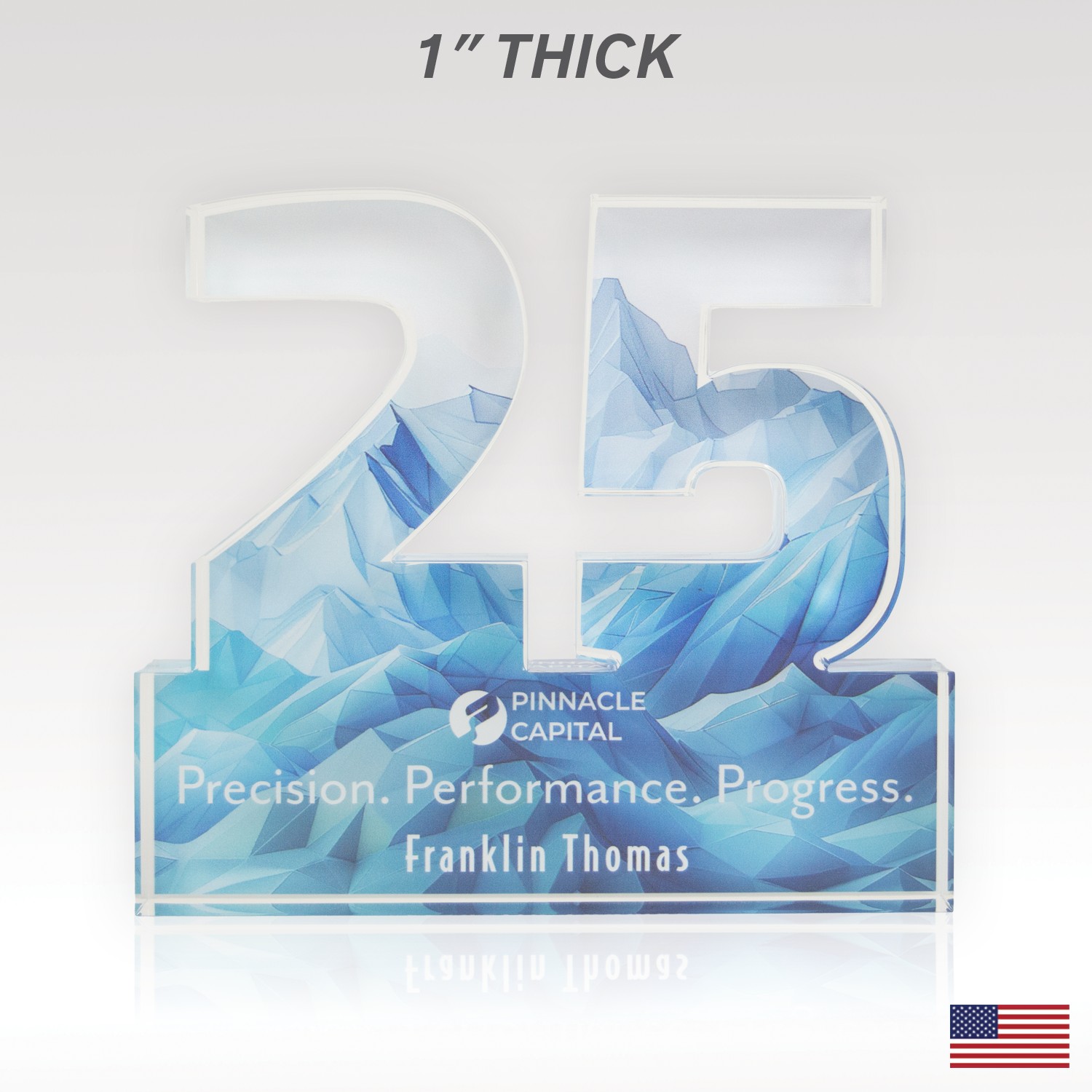 Picture of 1" USA-Made Acrylic Numerals Style 25 – Plus Series