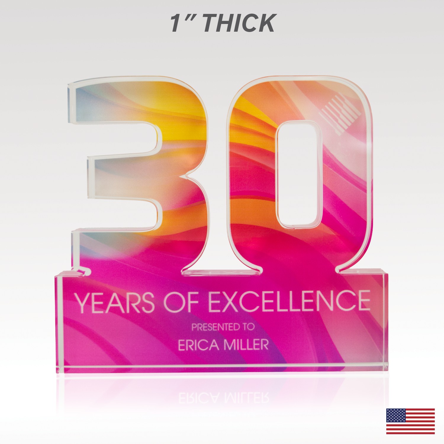 Picture of 1" USA-Made Acrylic Numerals Style 30 – Plus Series