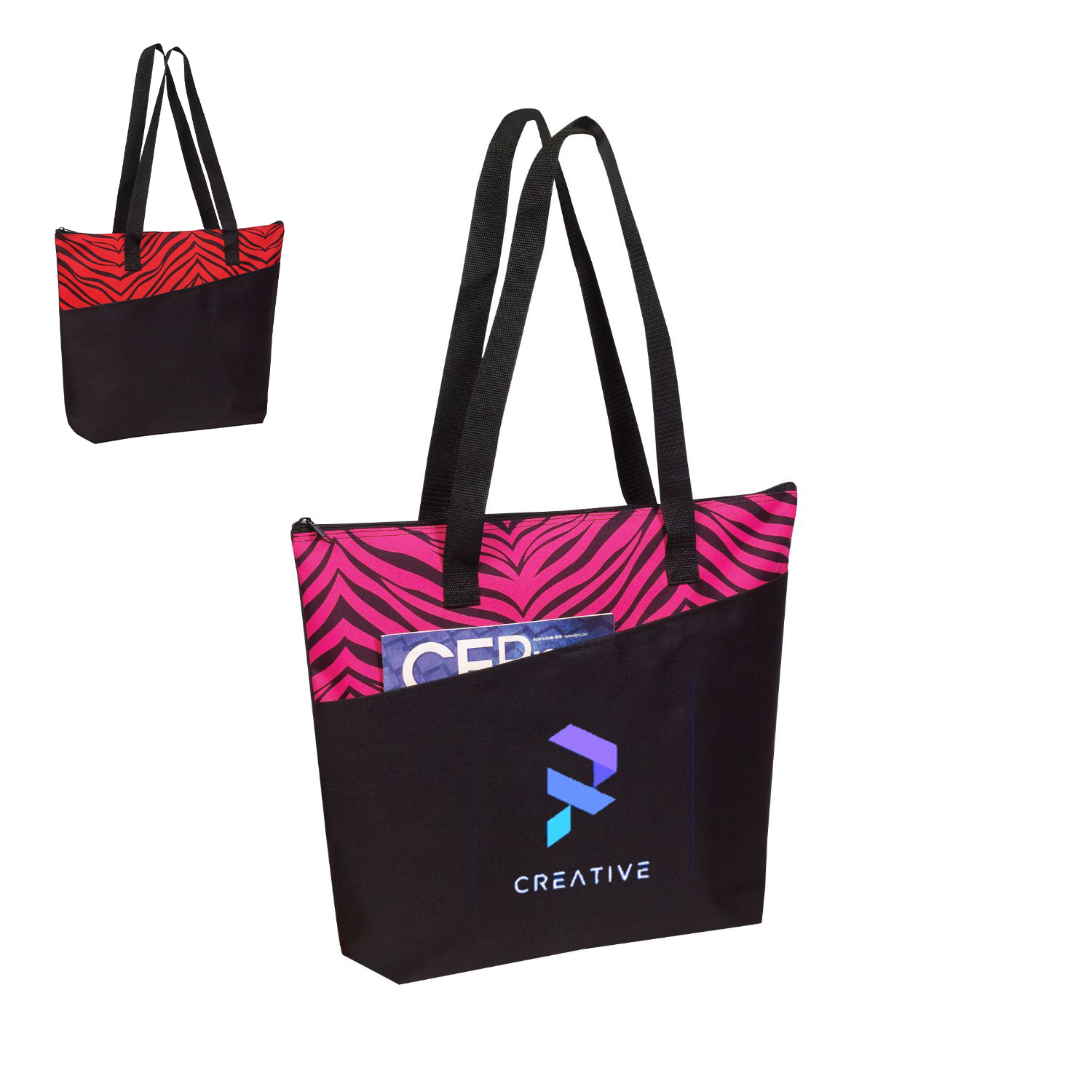 Picture of Designer Zipper Tote Bag CUSTOM OVERSEAS 1000PC MIN