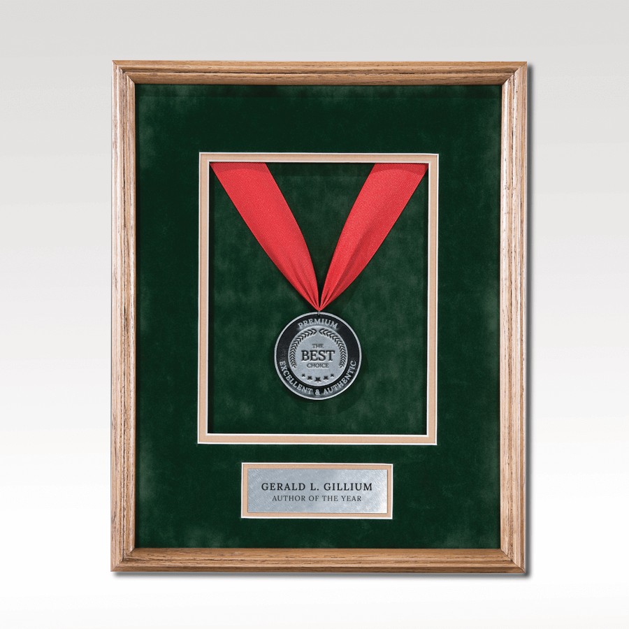 Picture of Oak Framed Medallion Plaque - 13x16