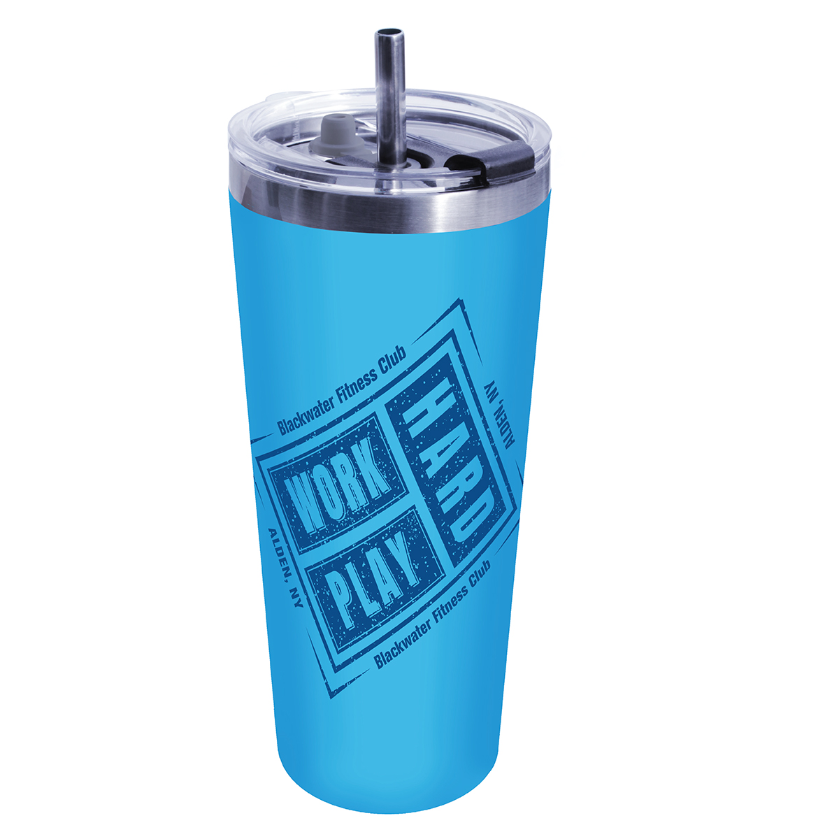 Picture of 22 Oz. Memphis Tumbler w/Flip Top Lid & Stainless Steel Straw
