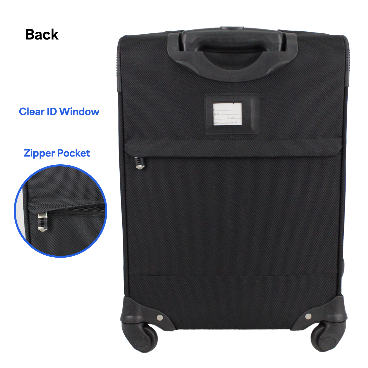 Picture of Expandable Carry-On Luggage w/ 360 Swivel Wheels