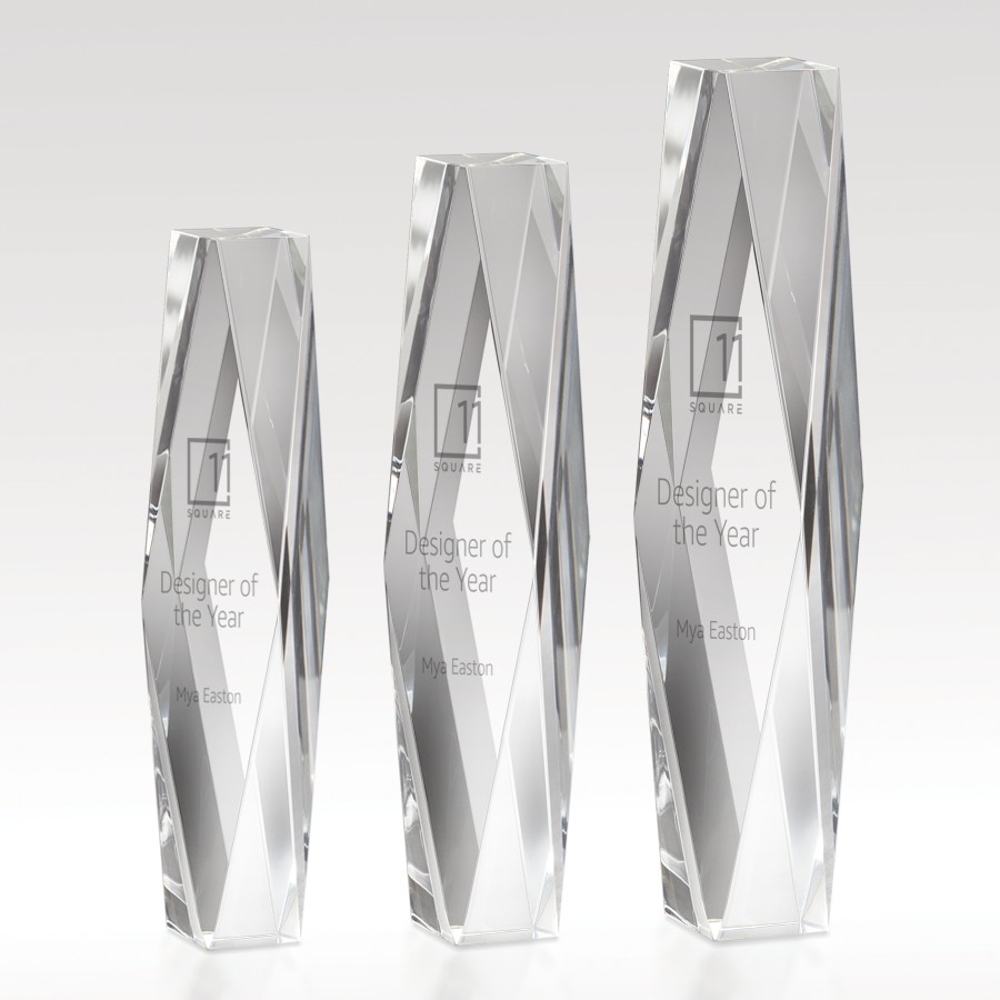 Picture of Diamond Cut Crystal Tower 10"