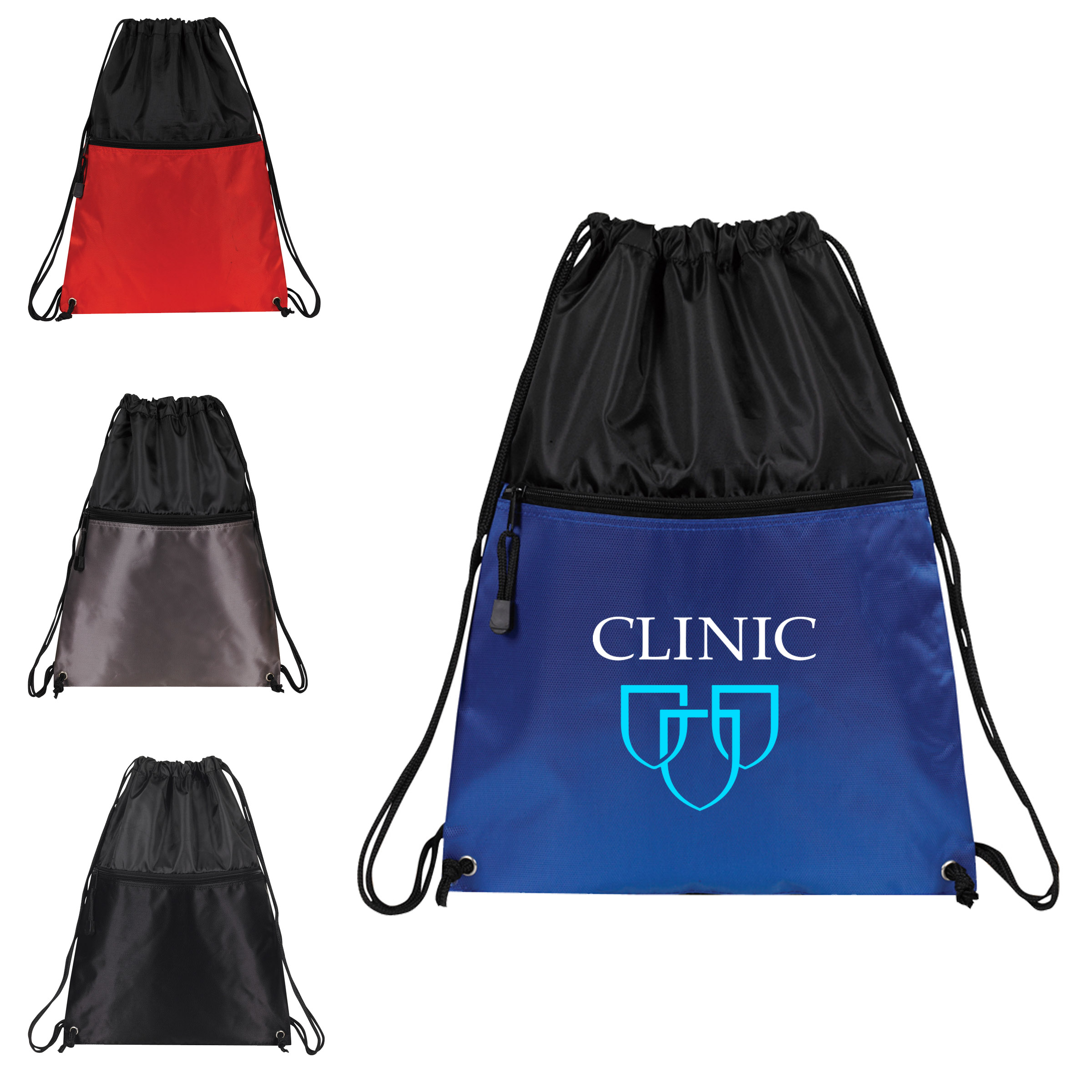 Picture of Drawstring Backpack w/ Zipper Pocket
