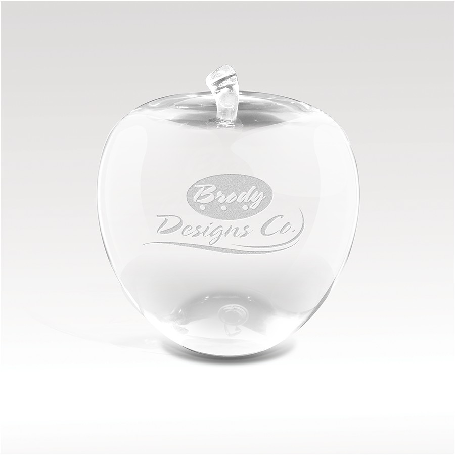 Picture of Crystal Apple Paperweight 3-1/2"