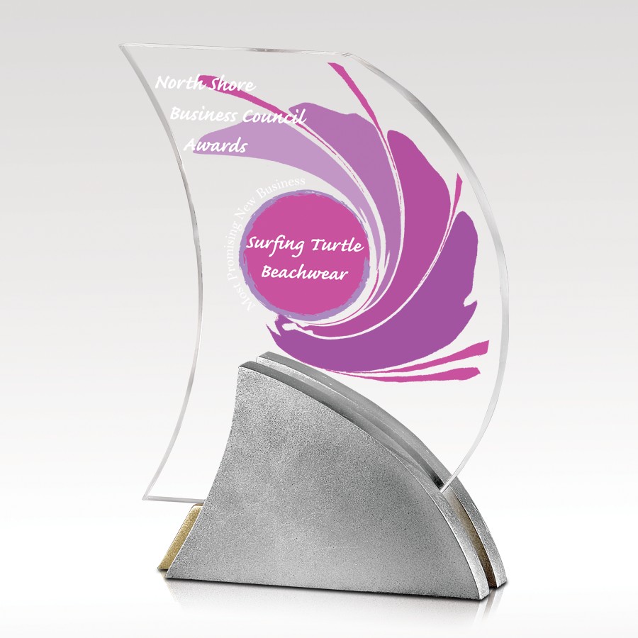 Picture of Acrylic Award Silver Contour 7"