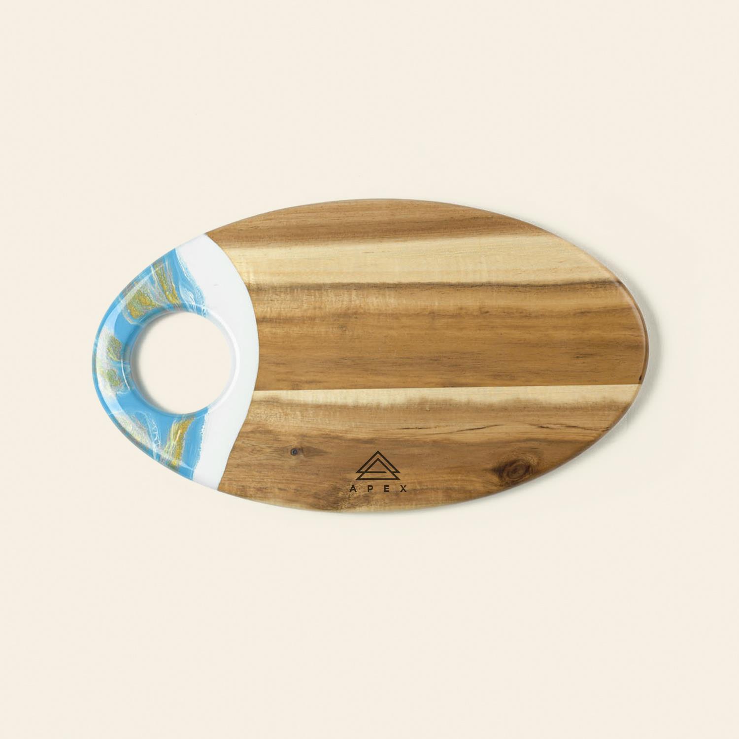 Picture of Oval Acacia Board w/ Holder 14" - Blue
