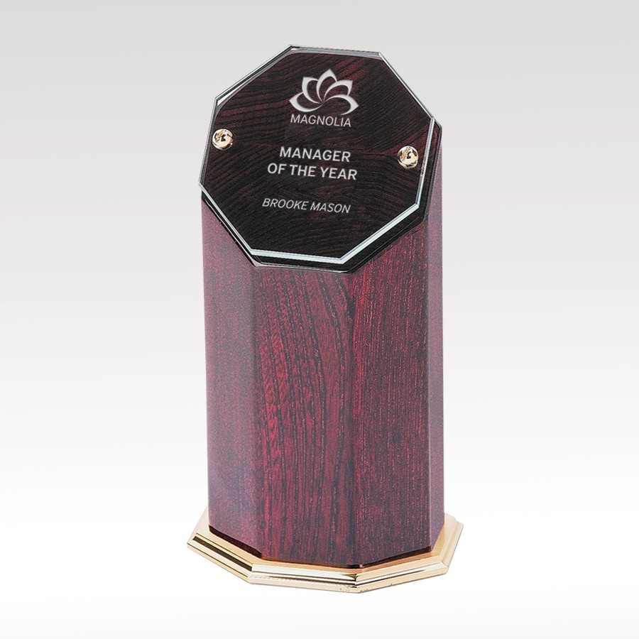 Picture of Cherry Hexagon Glass Award 6.75"