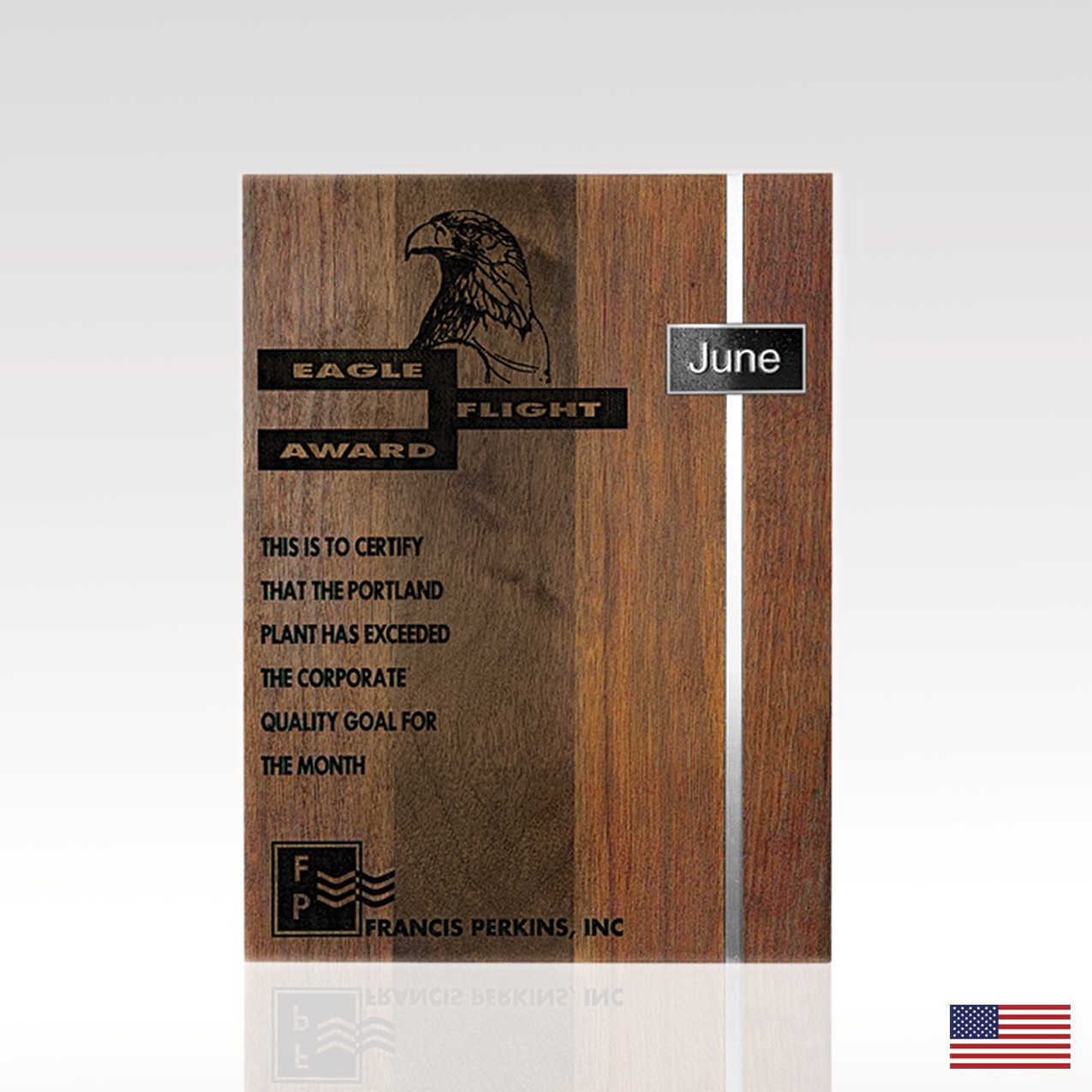 Picture of Perpetual Plaque - Walnut Merger 10"