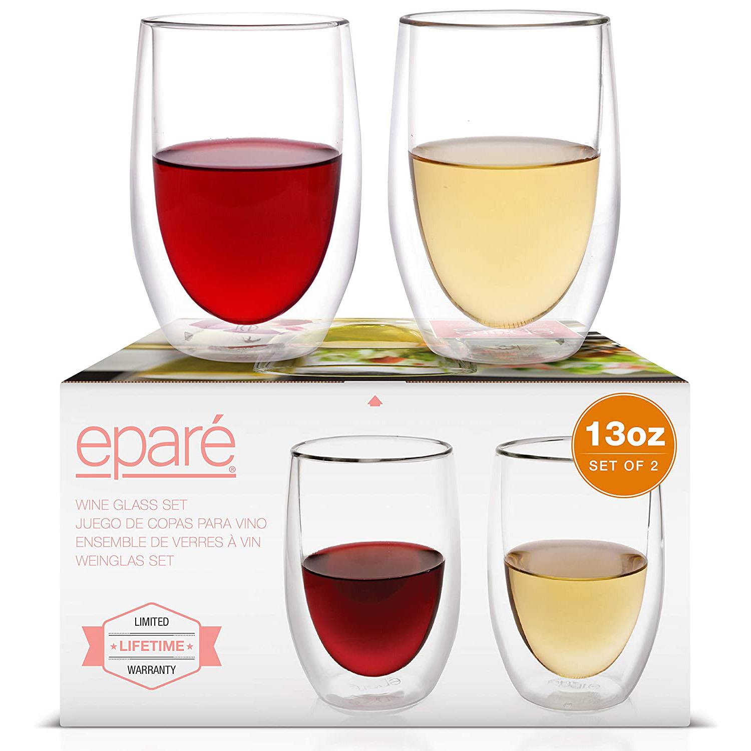 Picture of Eparé 13oz Double-Wall Wine Glass Set of 2
