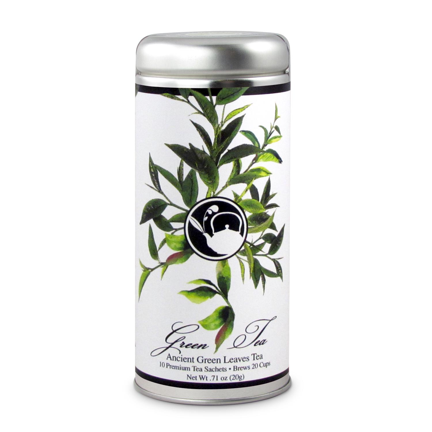 Picture of Tea Can Company Ancient Green Leaves Tall Tin