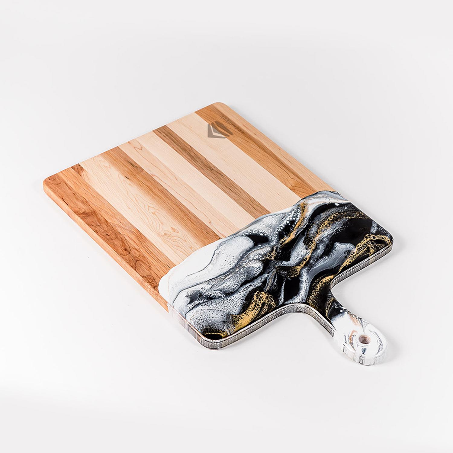Picture of XL Acacia Cheese Board - Navy/White/Metallic