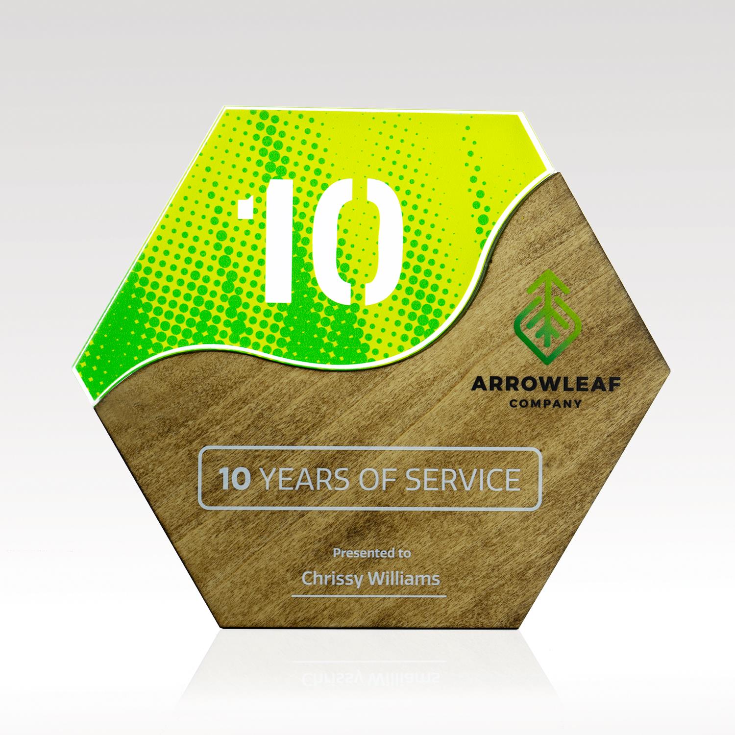 Picture of Customizable Hexagon Wave Puzzle Award - Medium