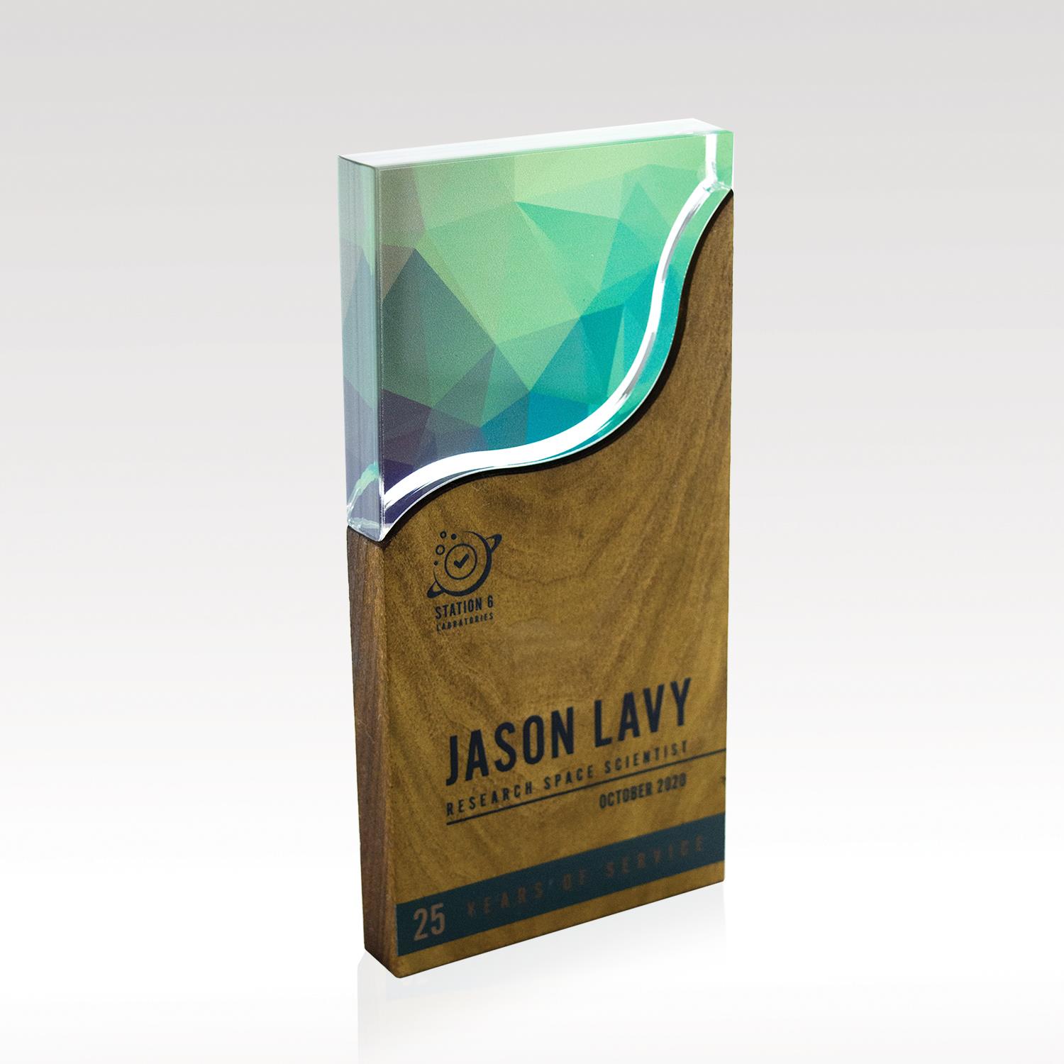 Picture of Rectangle Wood & Acrylic Award - Small