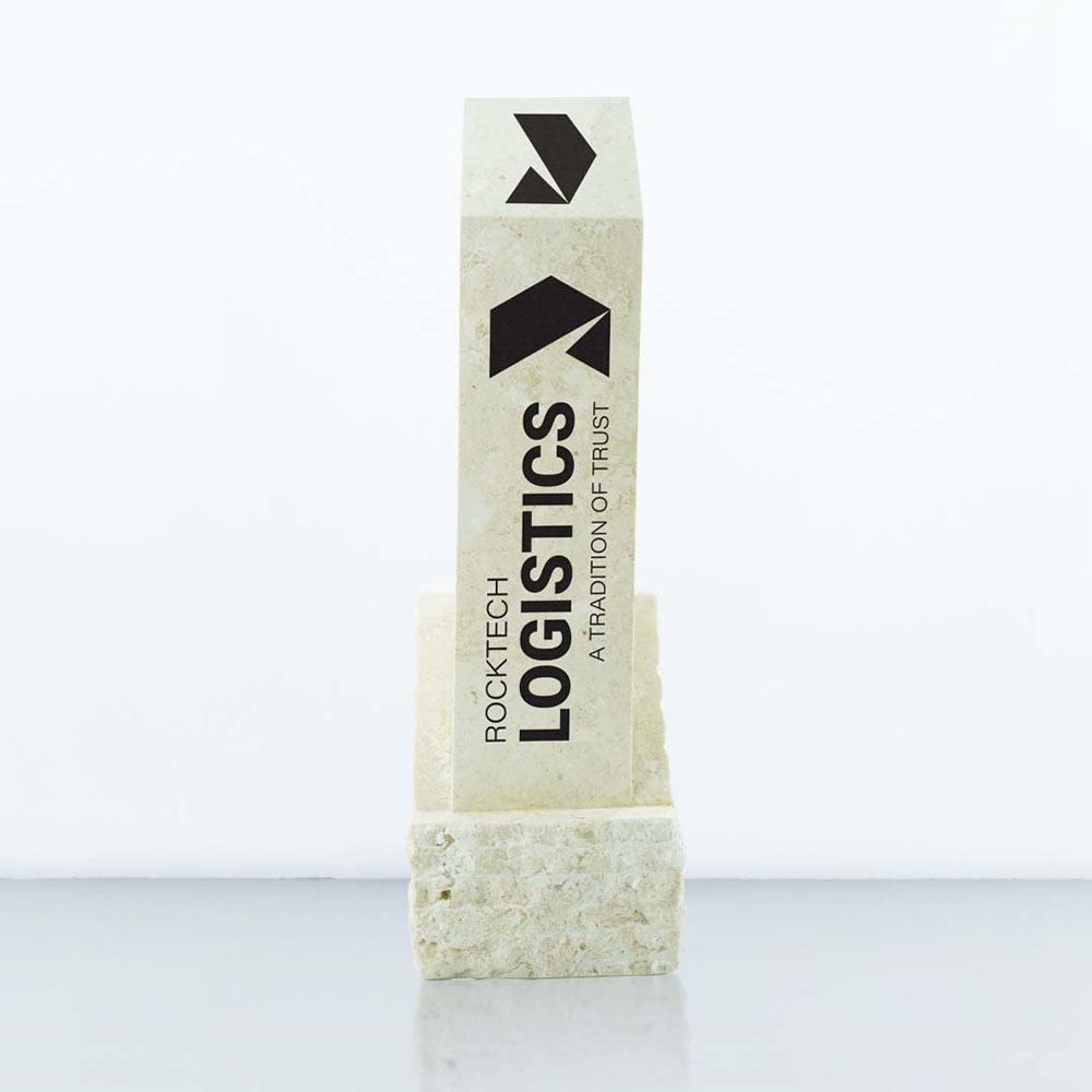 Picture of White Marble Square Column Award 12"