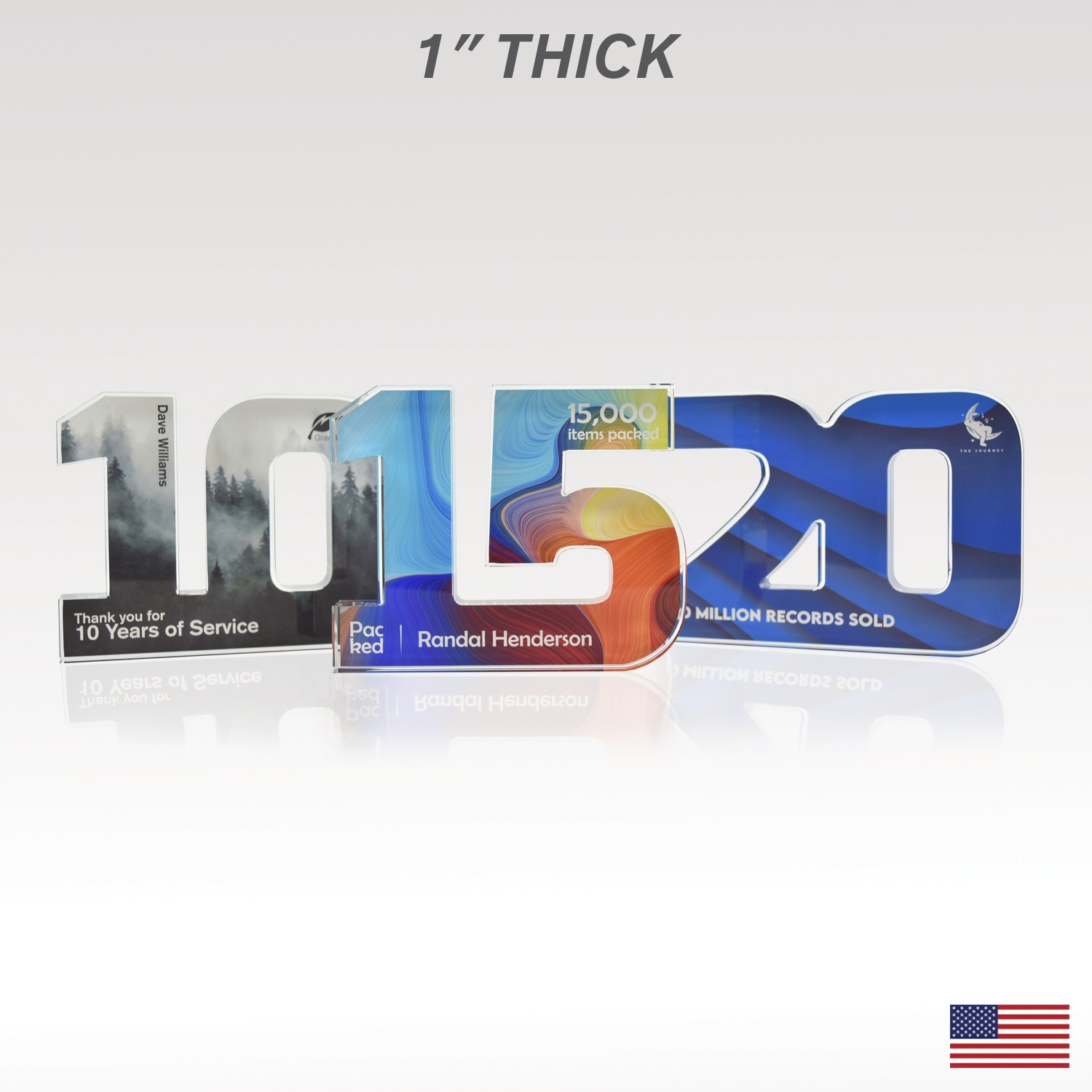 Picture of 1" USA-Made Acrylic Numerals Style 20 – Traditional Series