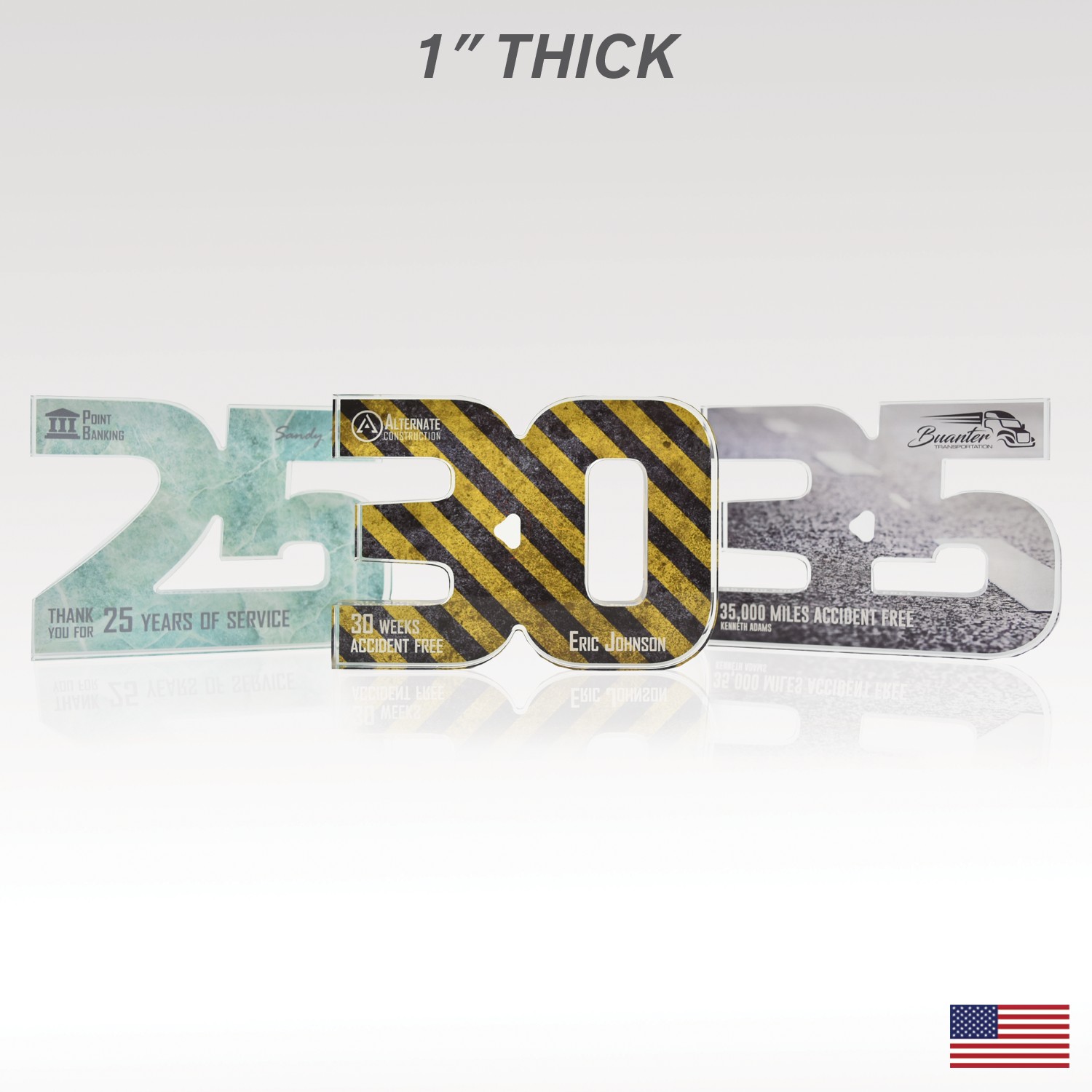 Picture of 1" USA-Made Acrylic Numerals Style 25 – Traditional Series