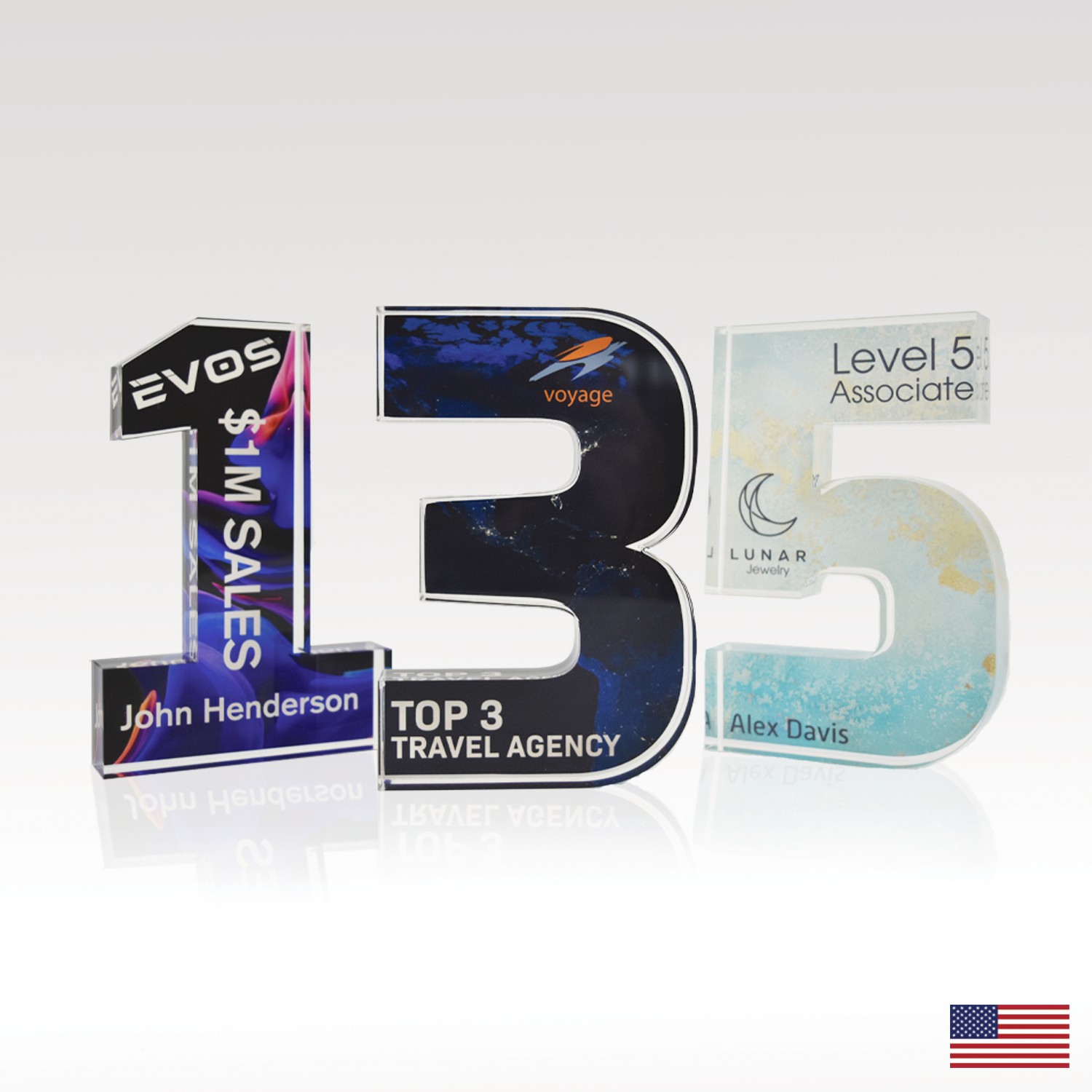 Picture of 3/4" USA-Made Acrylic Numerals Style 3 – Traditional Series