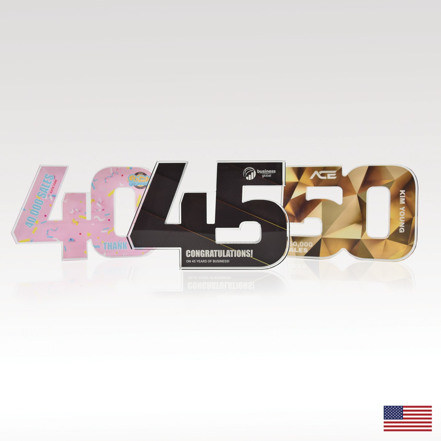Picture of 3/4" USA-Made Acrylic Numerals Style 40 – Traditional Series