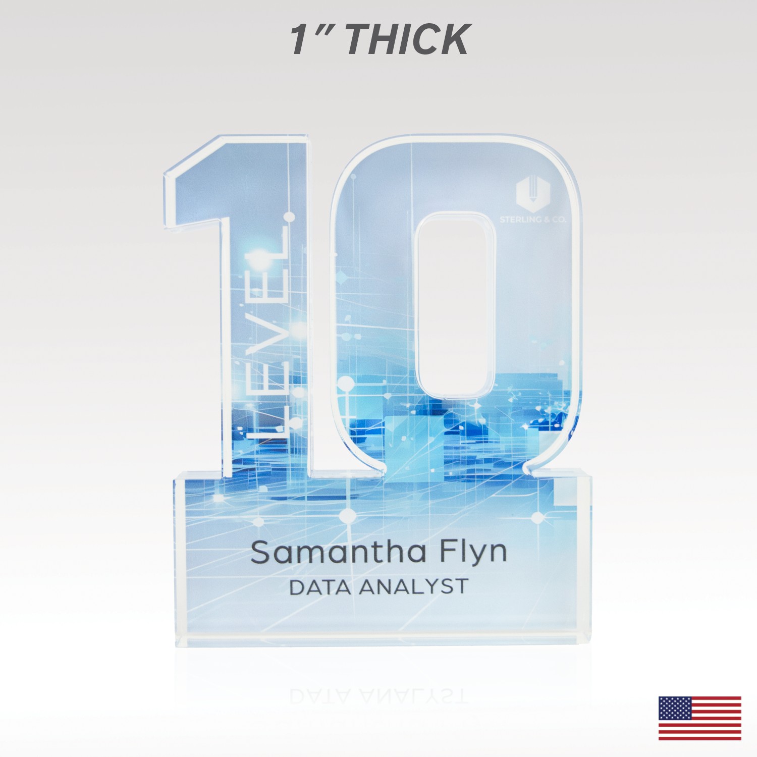 Picture of 1" USA-Made Acrylic Numerals Style 10 – Plus Series